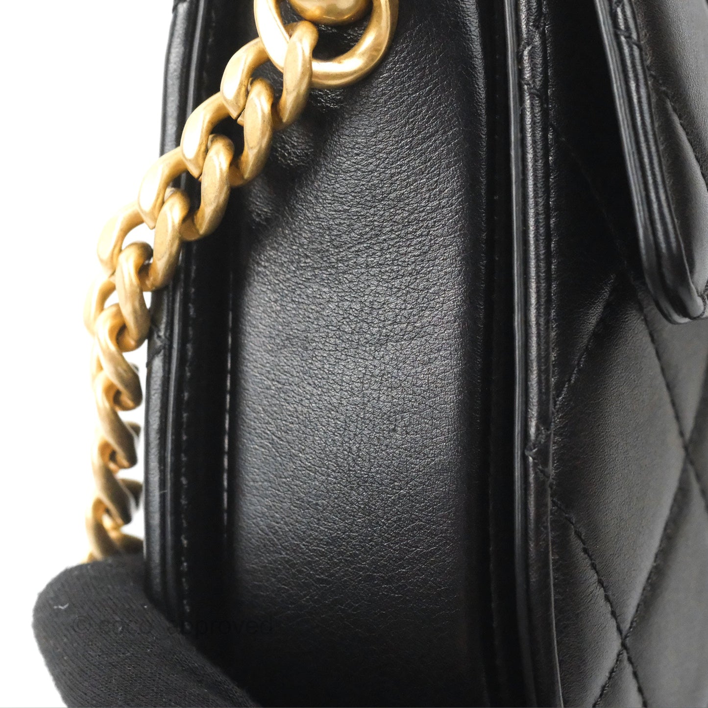 Chanel Small Round Messenger Bag Black Calfskin Aged Gold Hardware