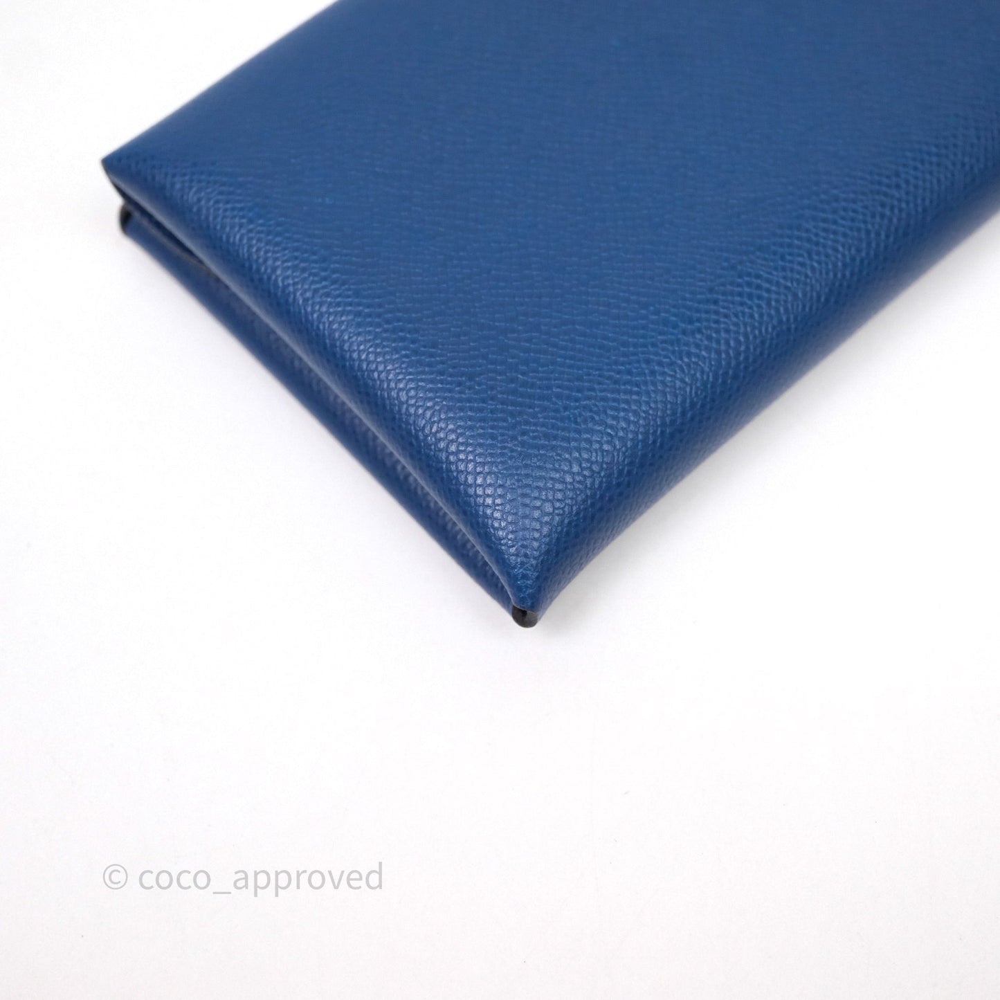 Hermès Calvi Card Holder Deep Blue Epsom