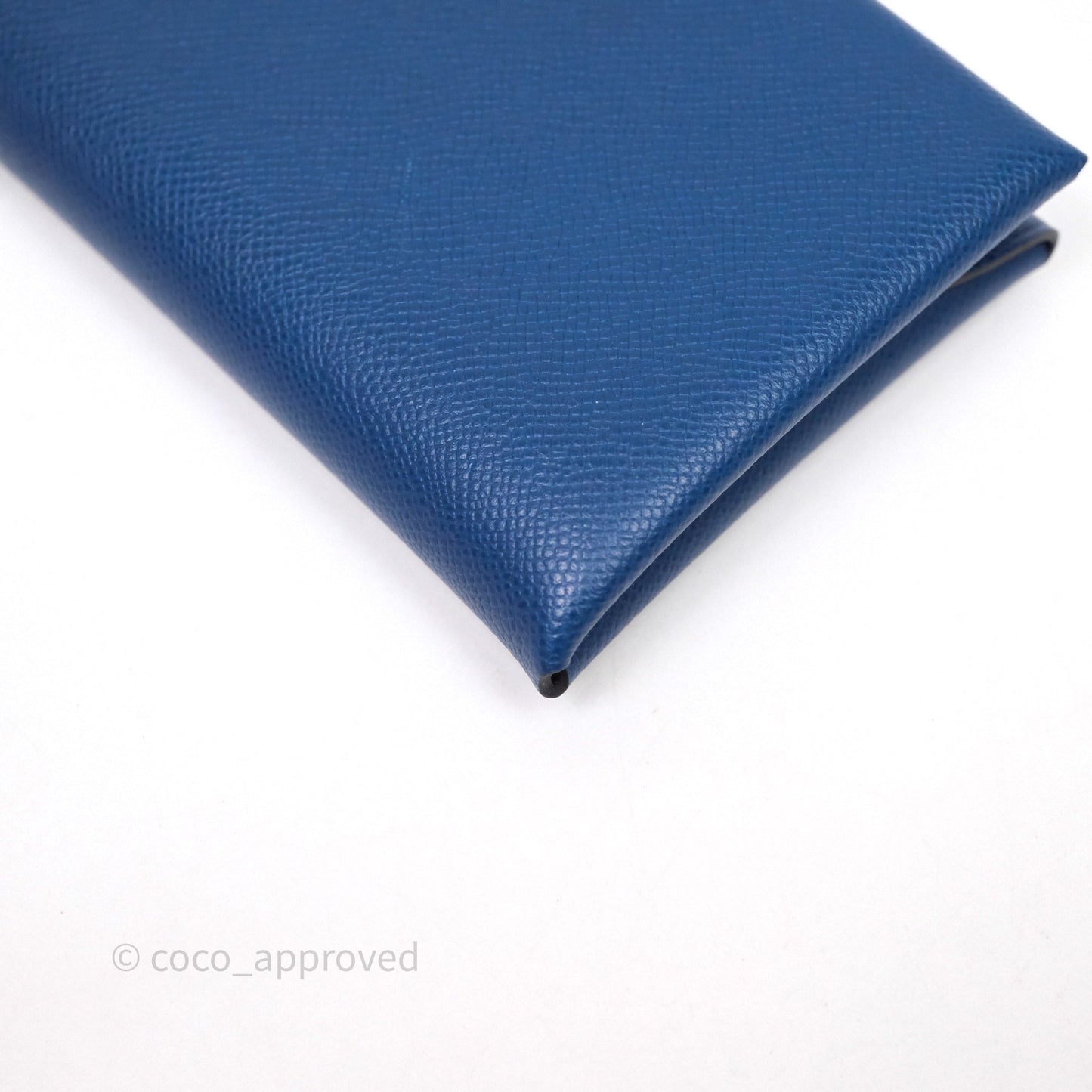 Hermès Calvi Card Holder Deep Blue Epsom