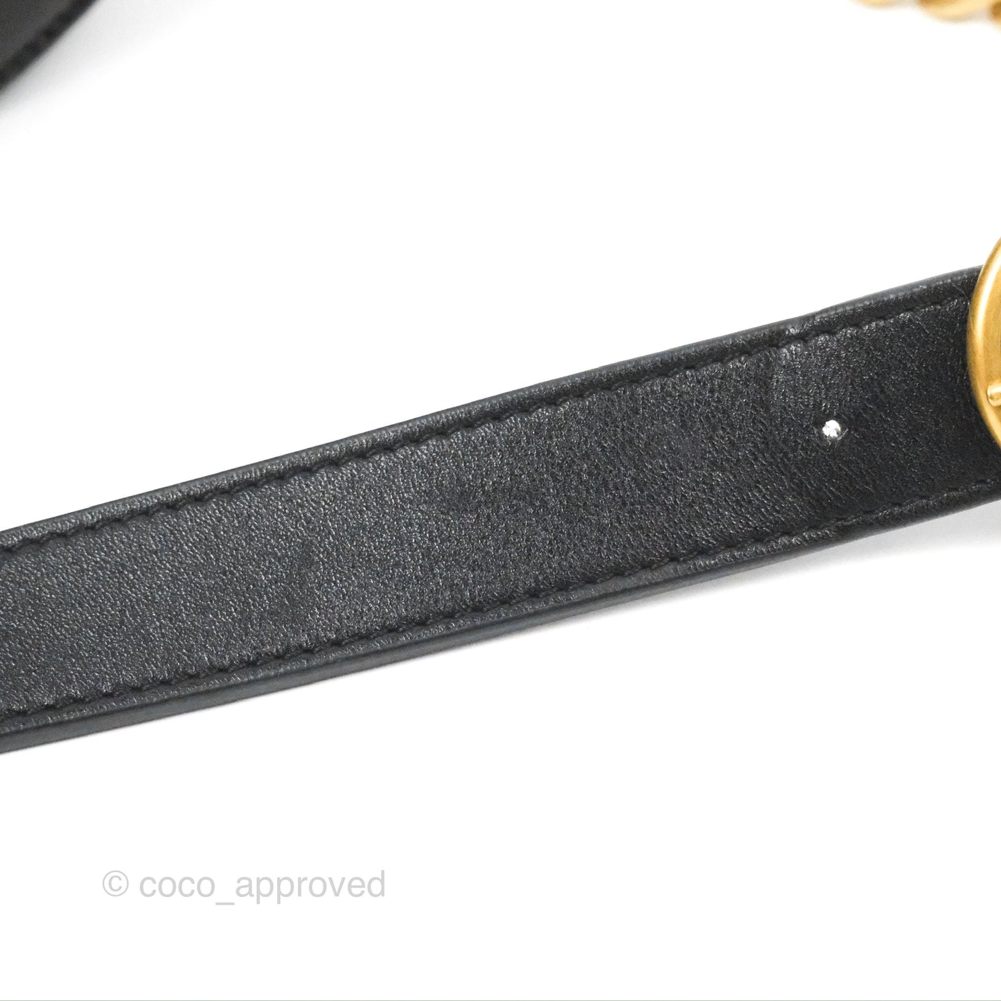 Chanel Small Round Messenger Bag Black Calfskin Aged Gold Hardware