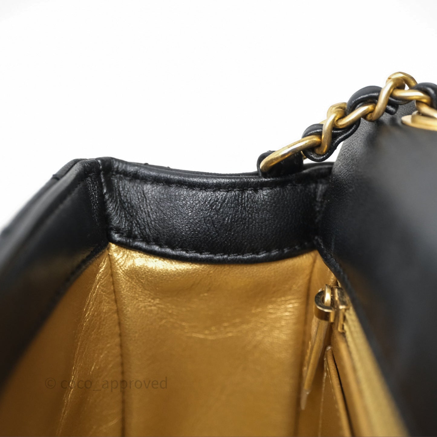 Chanel Mini Rectangular Pearl Crush Quilted Black Lambskin Aged Gold Hardware