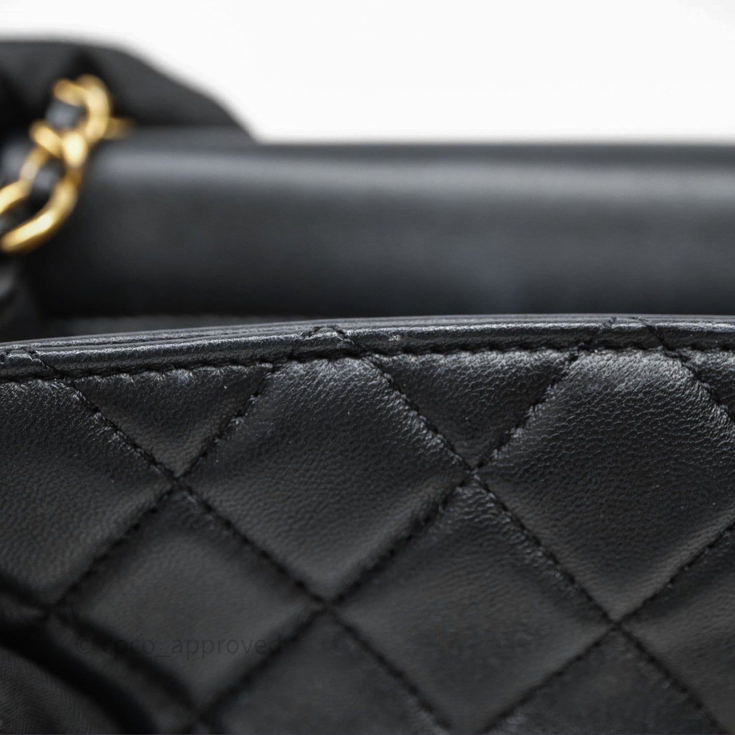 Chanel Mini Rectangular Pearl Crush Quilted Black Lambskin Aged Gold Hardware