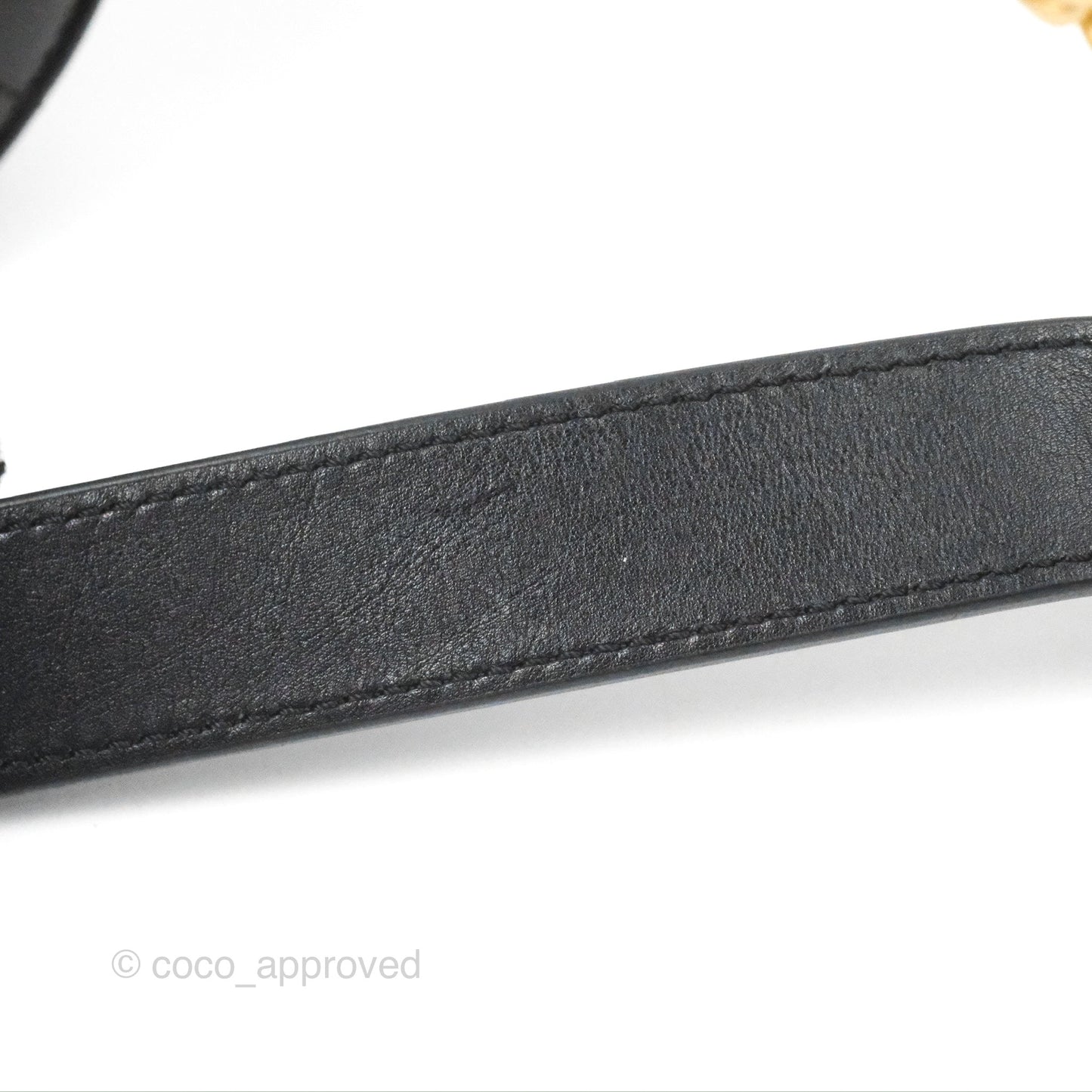 Chanel Small Round Messenger Bag Black Calfskin Aged Gold Hardware