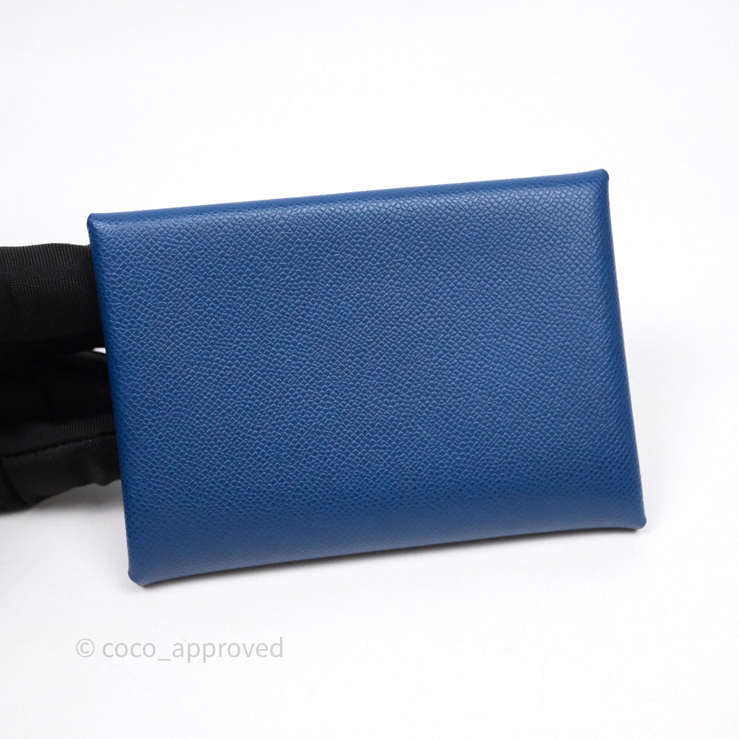Hermès Calvi Card Holder Deep Blue Epsom