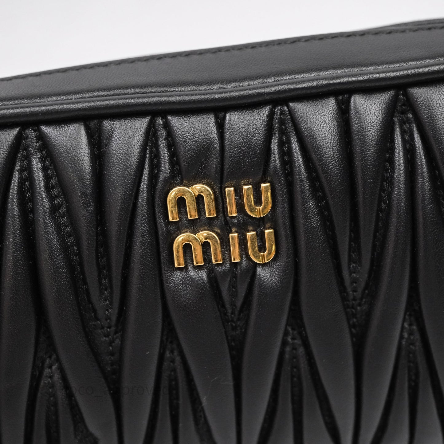Miu Miu Matelassé Nappa Leather Shoulder Black Bag
