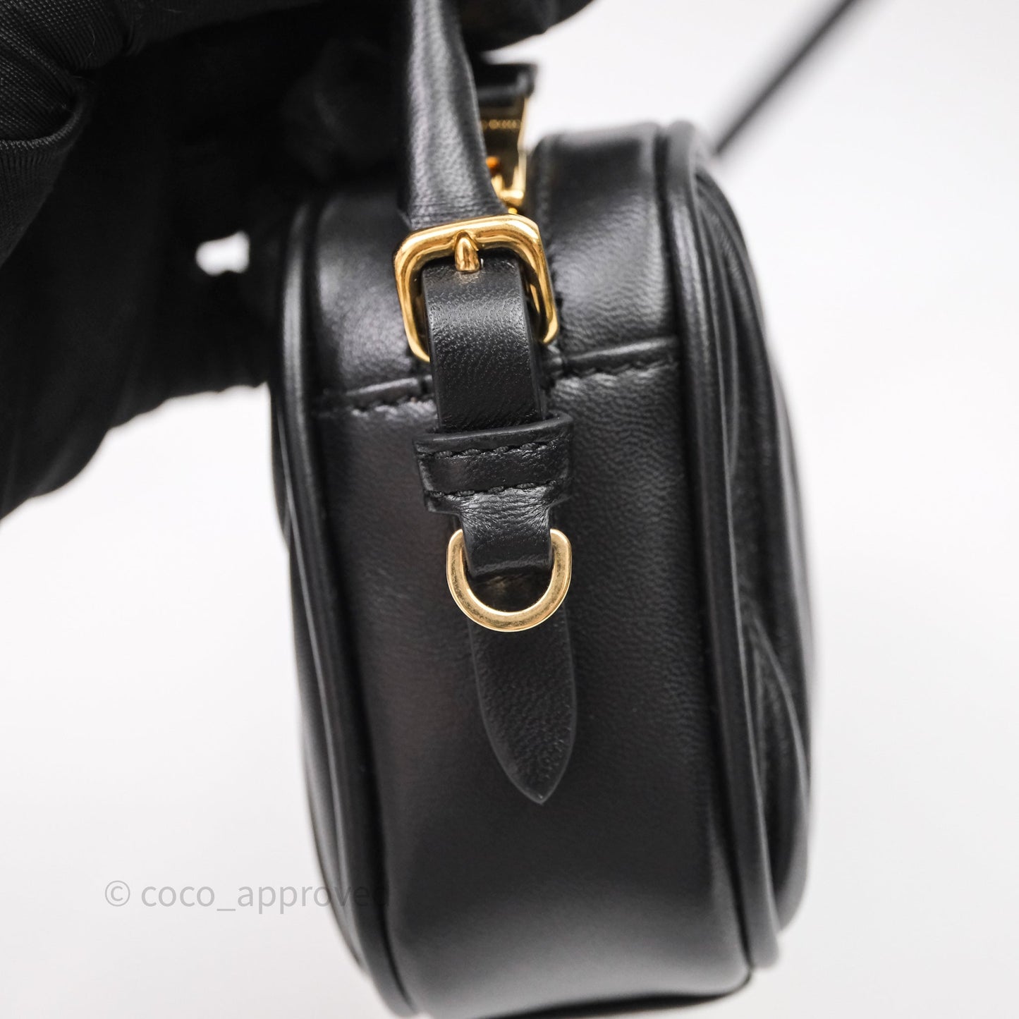 Miu Miu Matelassé Nappa Leather Shoulder Black Bag