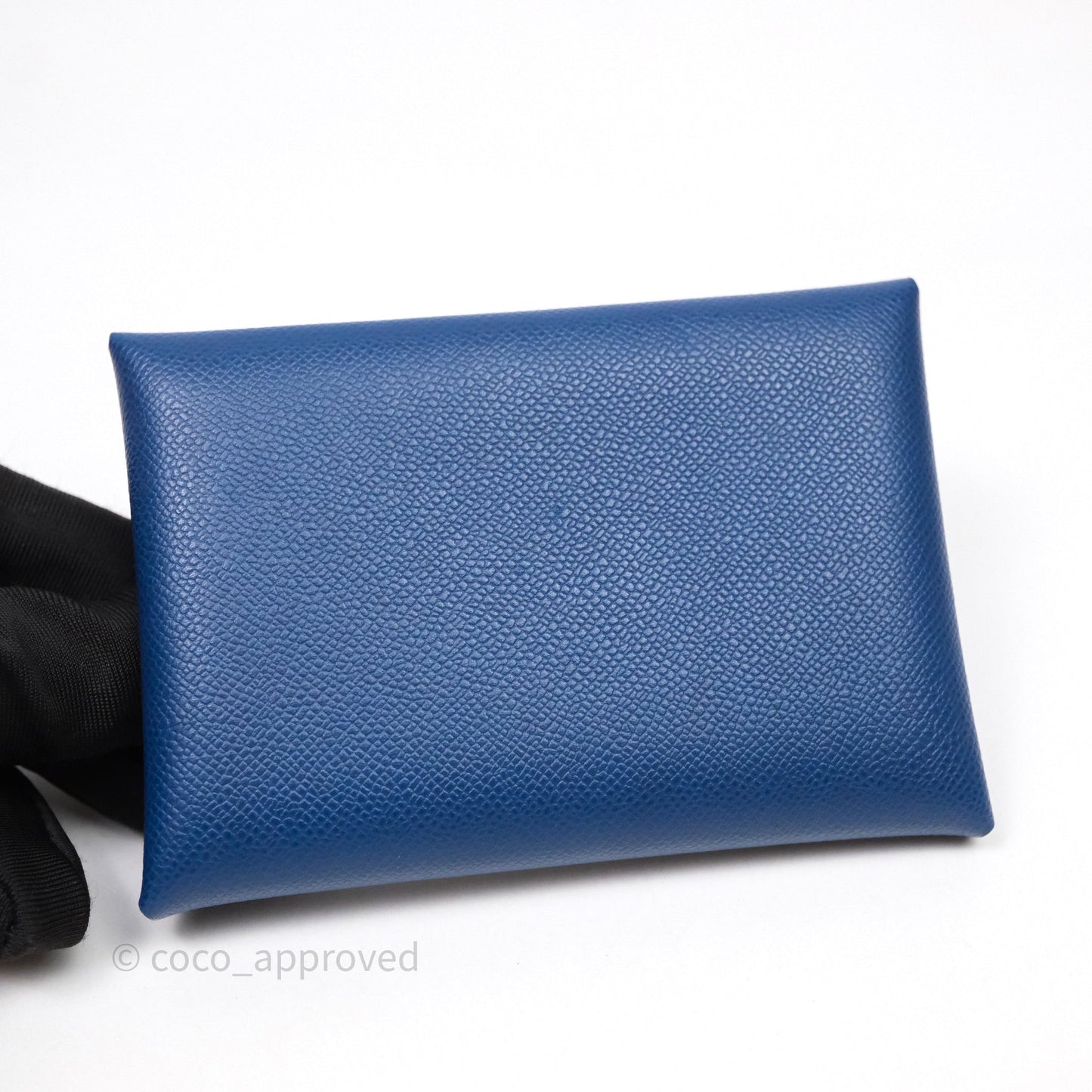 Hermès Calvi Card Holder Deep Blue Epsom