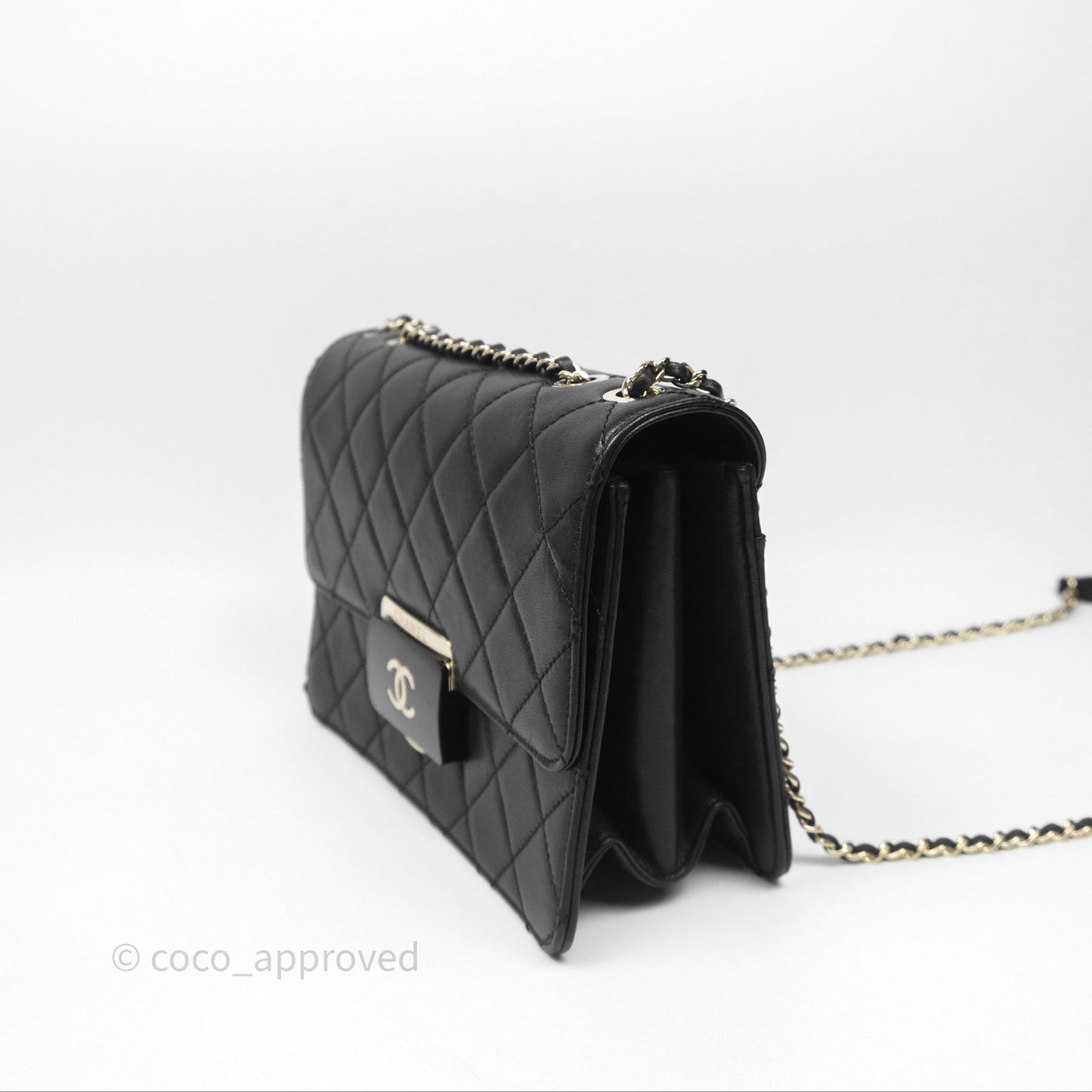 Chanel Beauty Lock Flap Bag Black Calfskin Gold Hardware