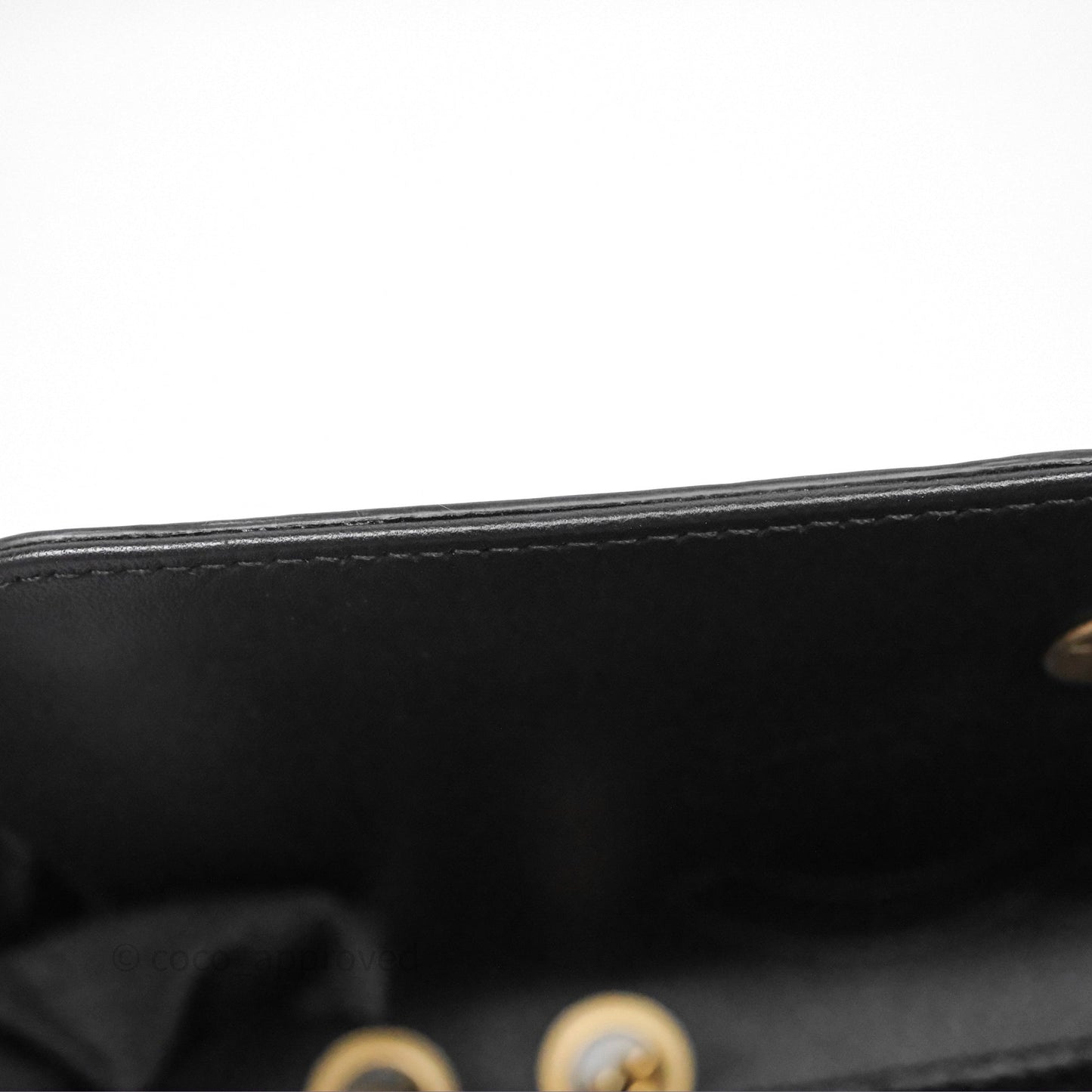 Chanel Small CC Filigree Flap Quilted Black Caviar Aged Gold Hardware