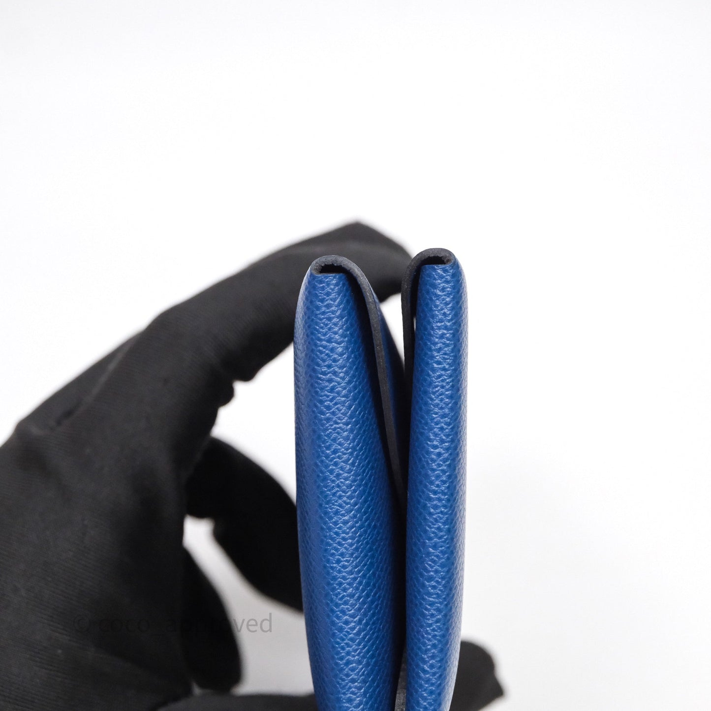 Hermès Calvi Card Holder Deep Blue Epsom