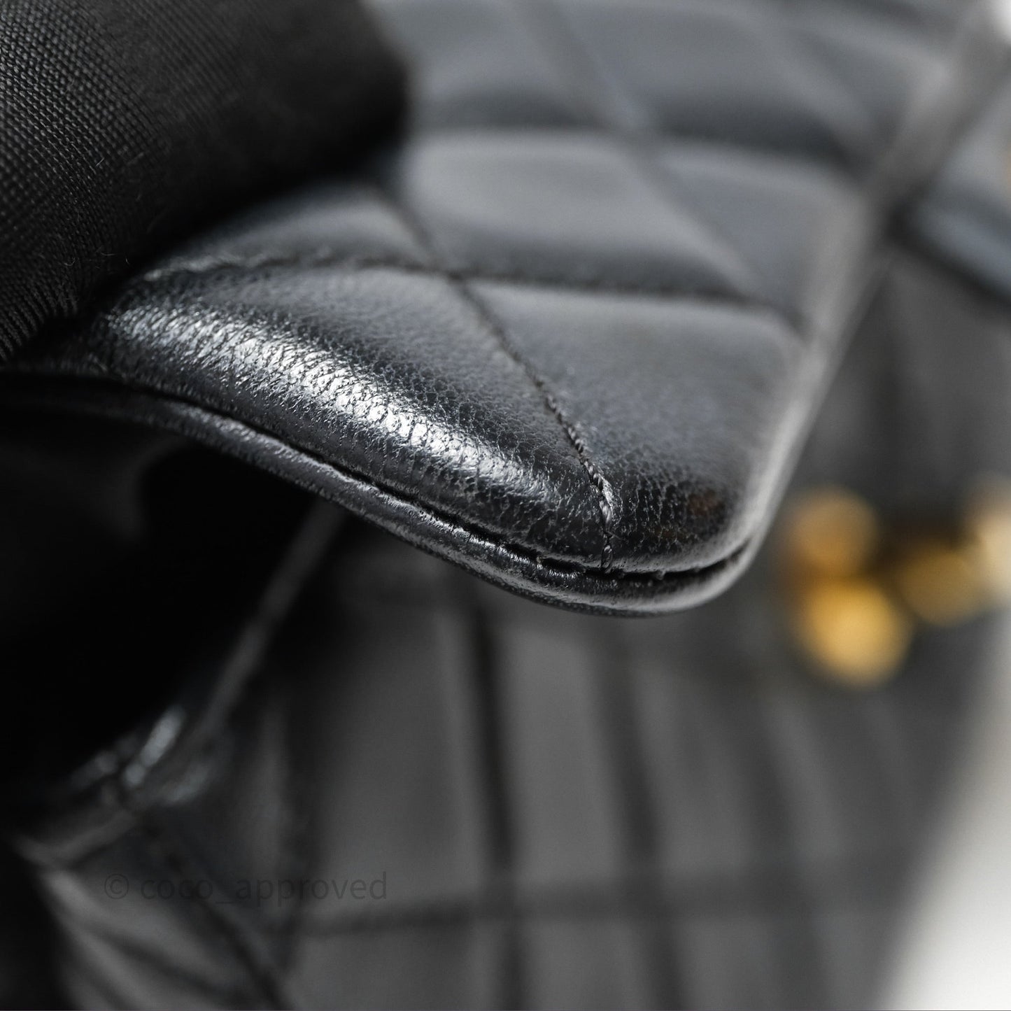 Chanel Mini Rectangular Pearl Crush Quilted Black Lambskin Aged Gold Hardware