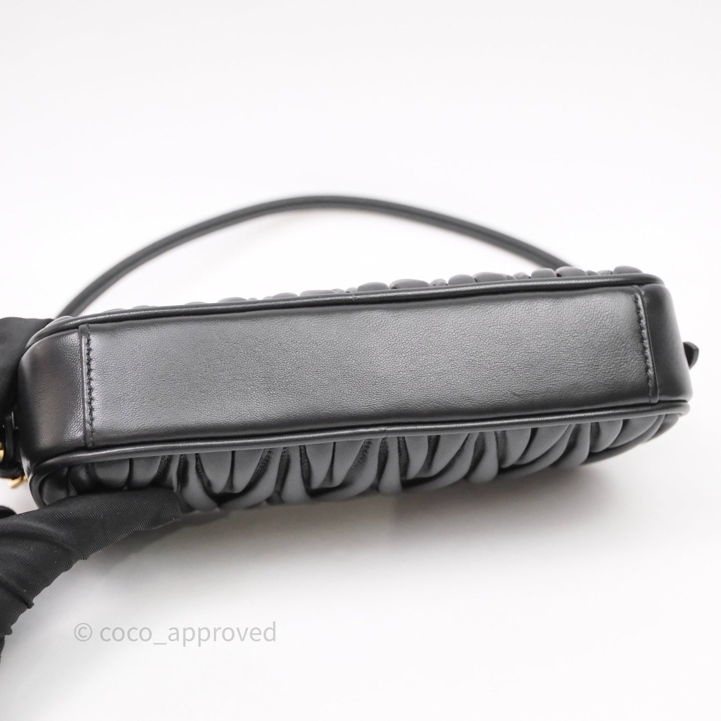 Miu Miu Matelassé Nappa Leather Shoulder Black Bag