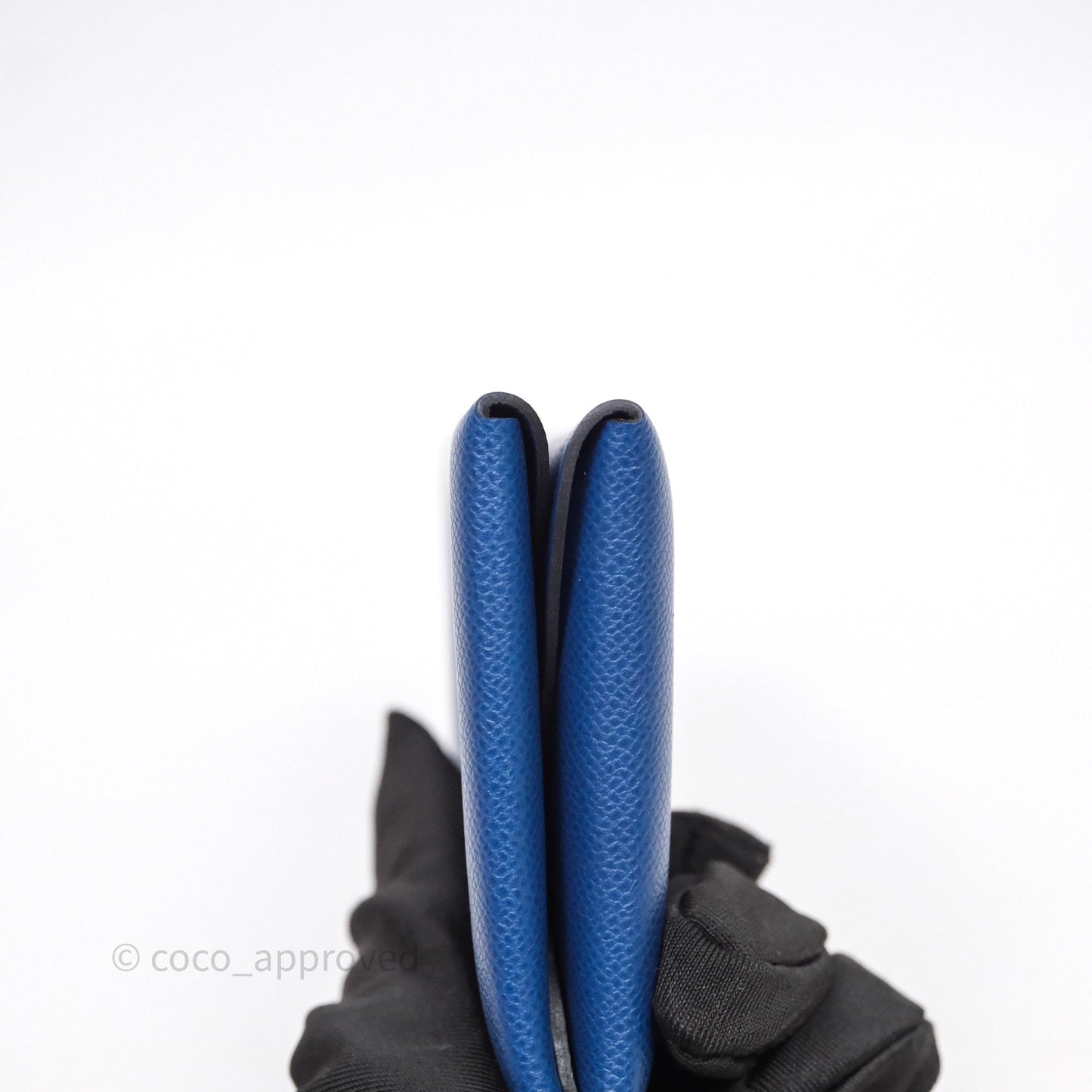Hermès Calvi Card Holder Deep Blue Epsom