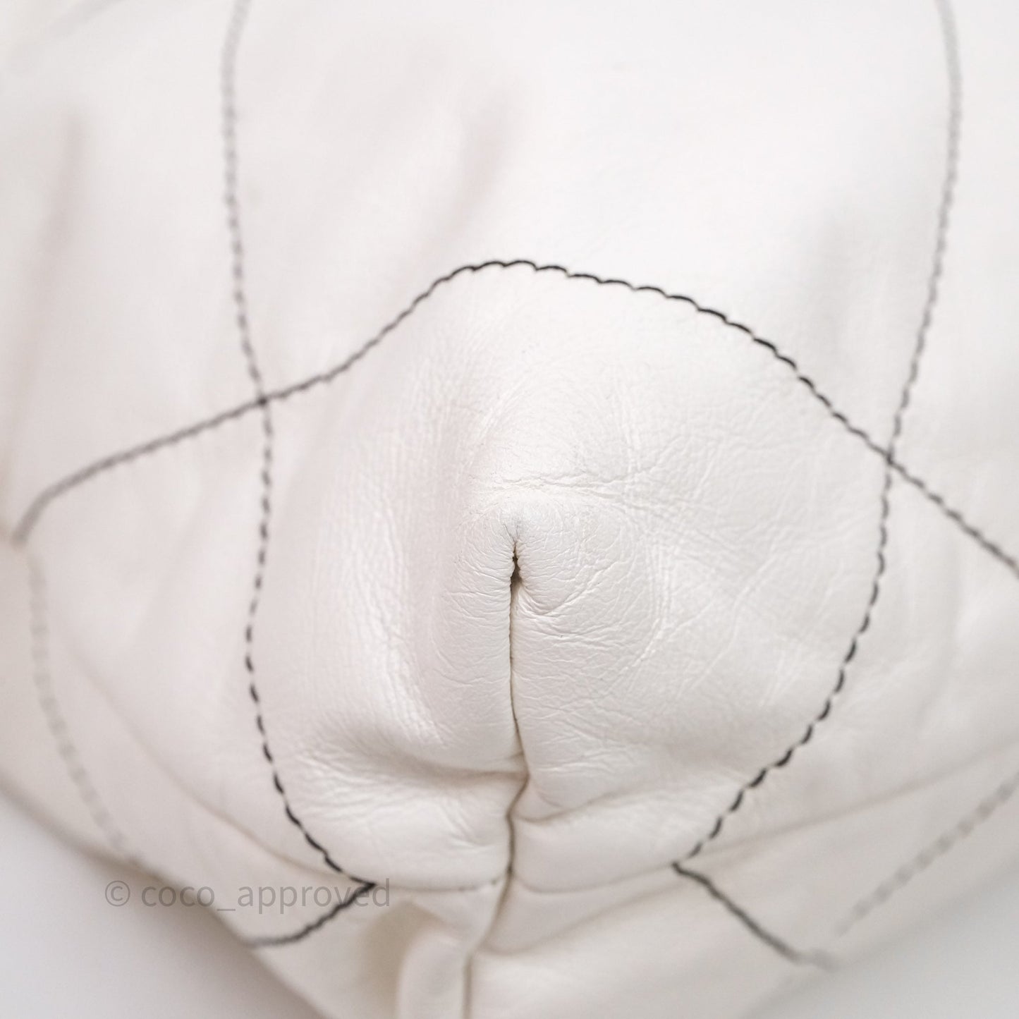 Chanel 22 Small White Crumpled Calfskin Aged Silver Hardware