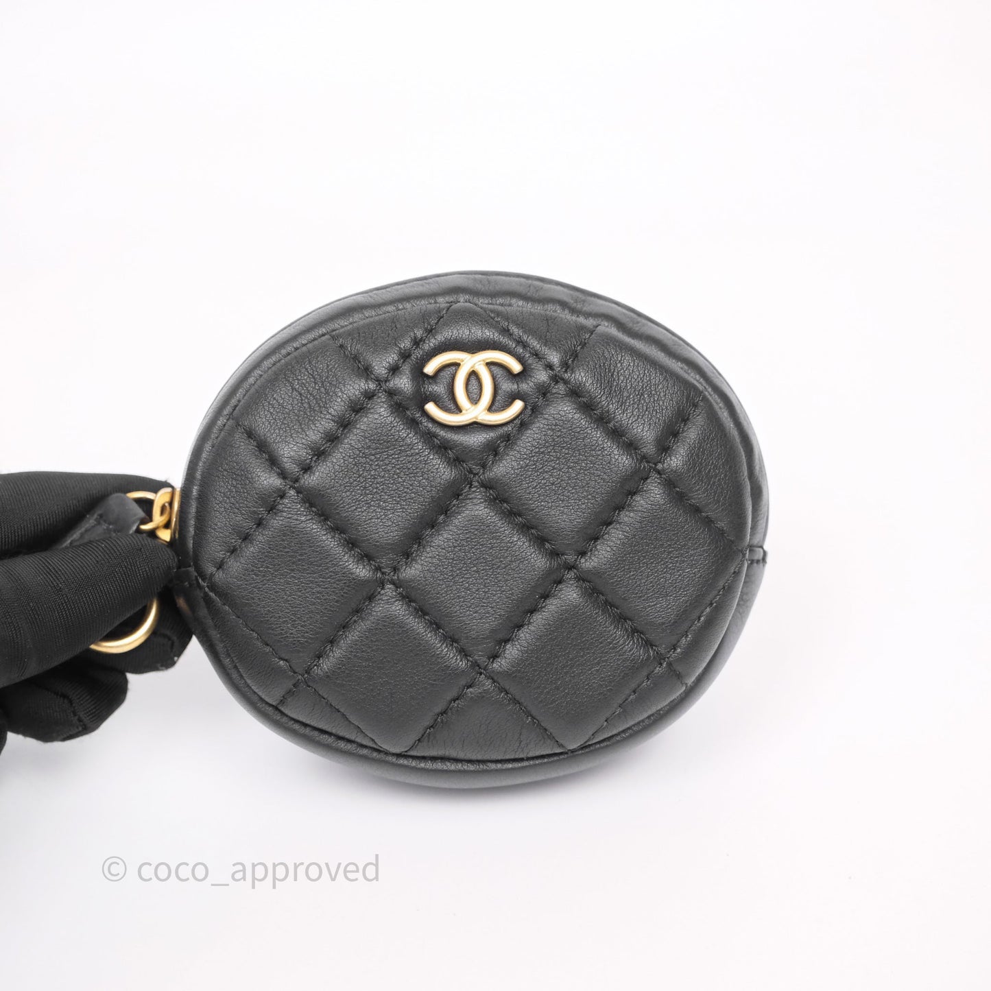 Chanel Quilted Flap Bag with Coin Purse Black Calfksin Aged Gold Hardware