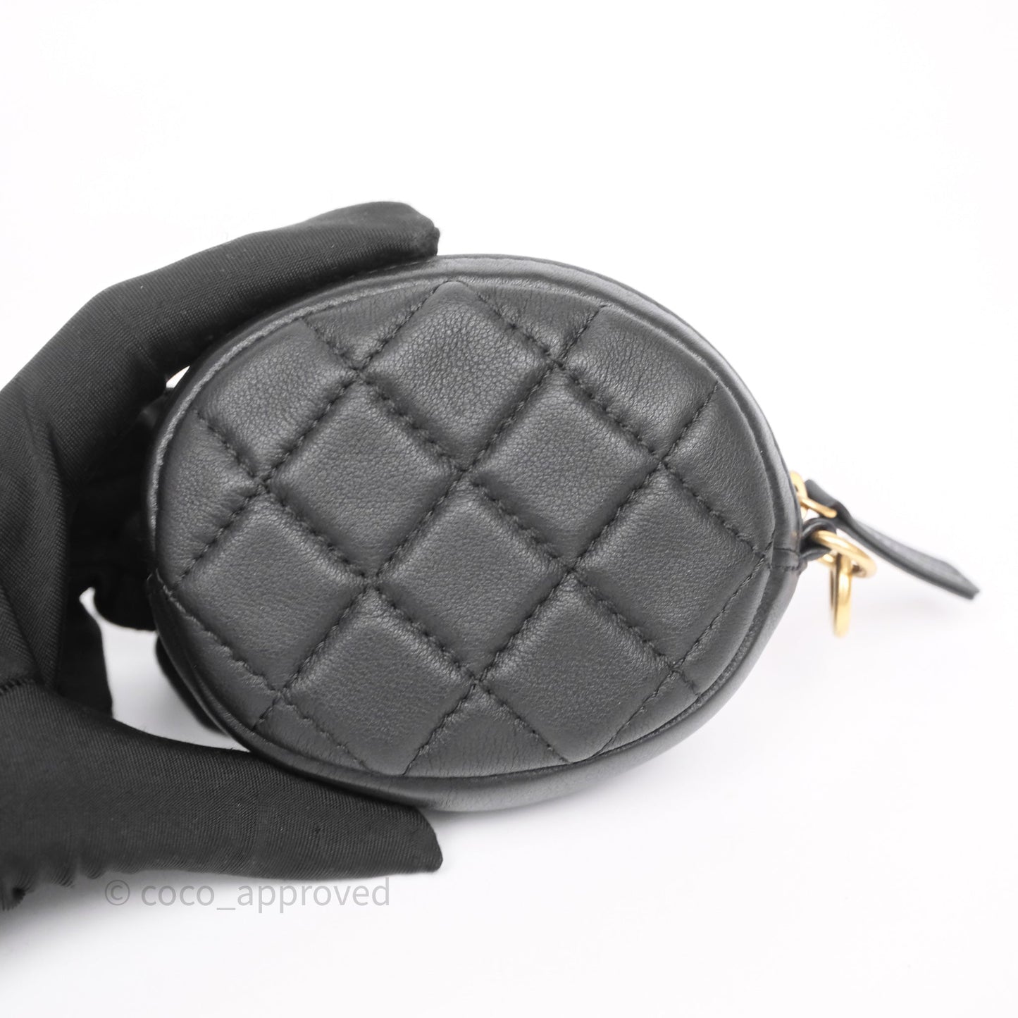 Chanel Quilted Flap Bag with Coin Purse Black Calfksin Aged Gold Hardware