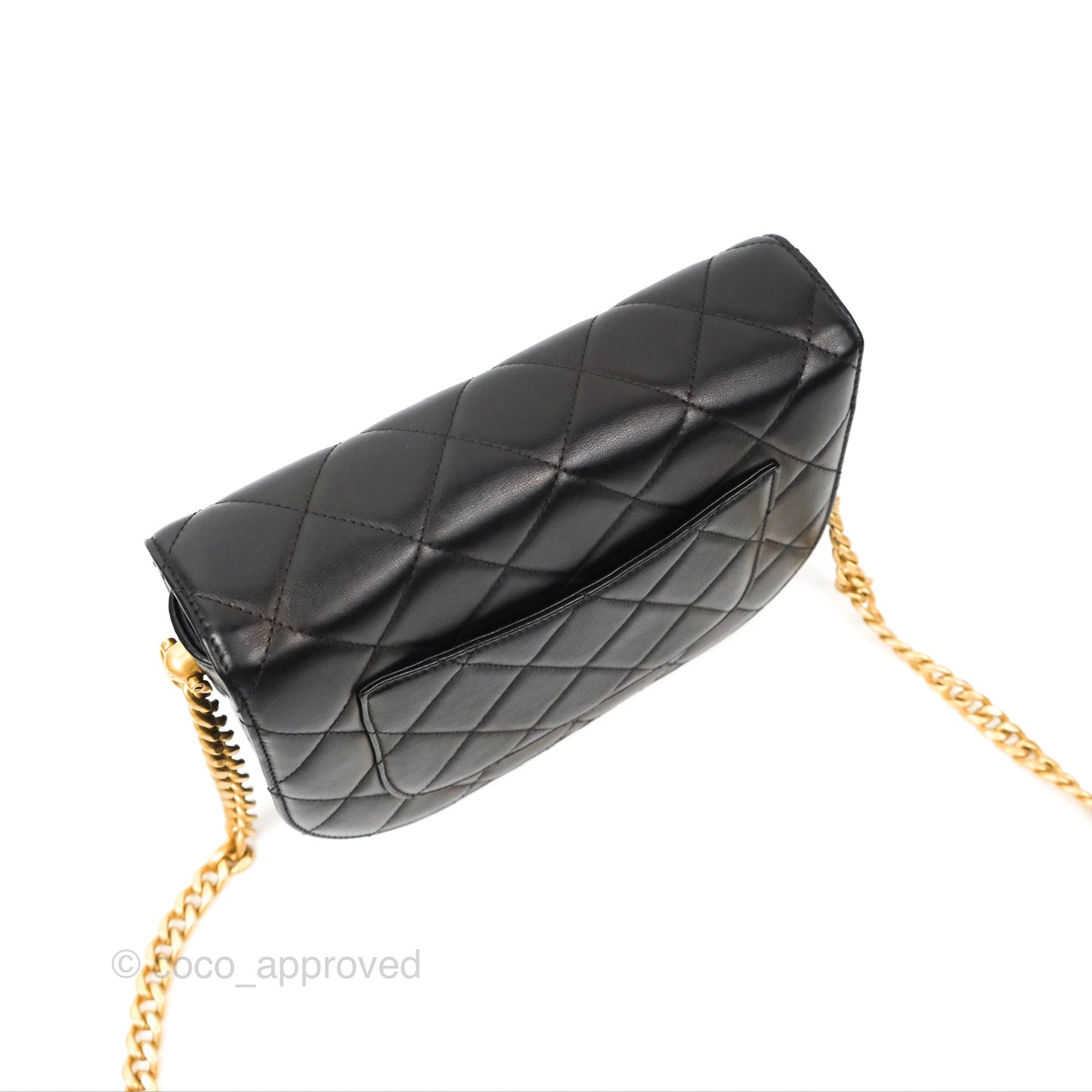 Chanel Small Round Messenger Bag Black Calfskin Aged Gold Hardware