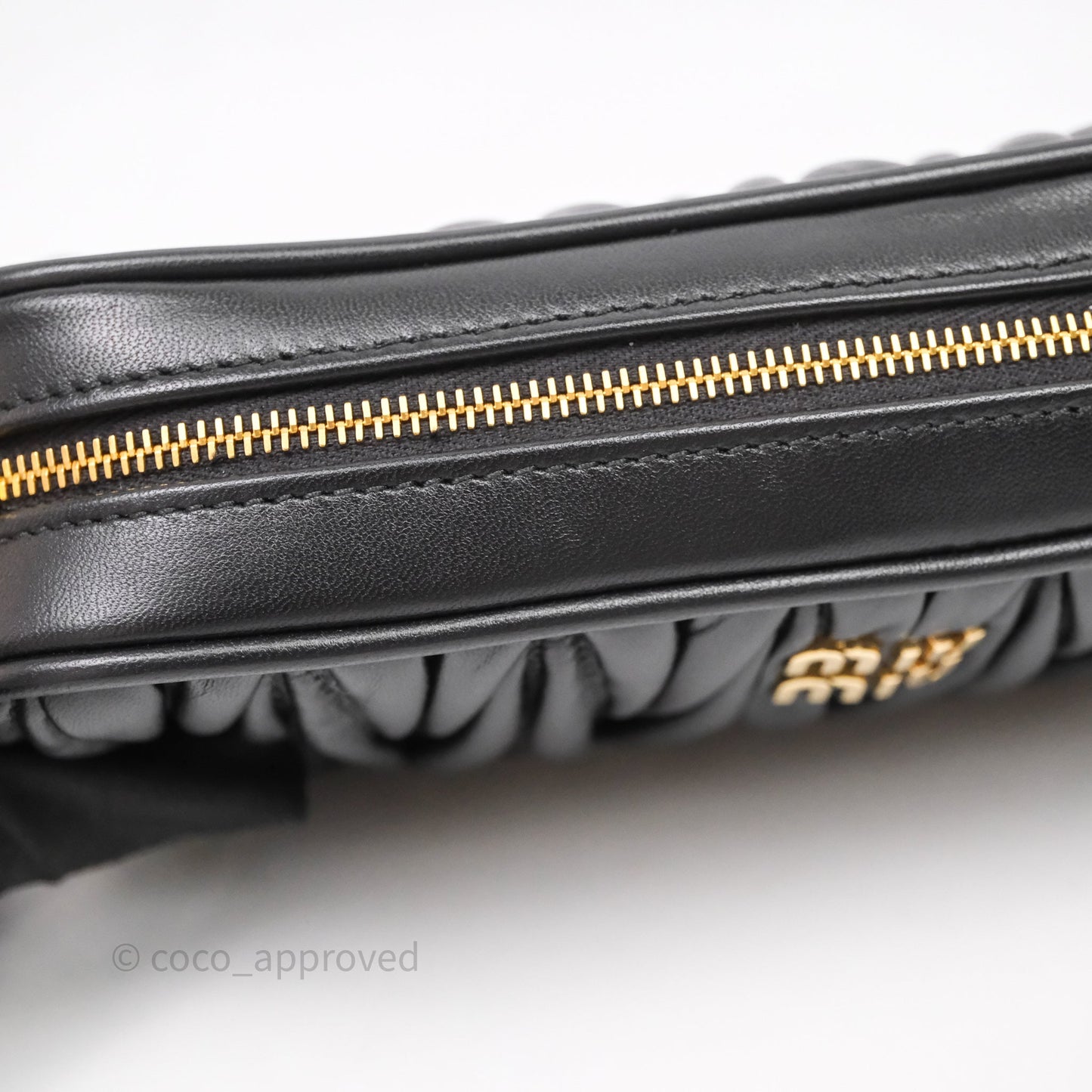 Miu Miu Matelassé Nappa Leather Shoulder Black Bag