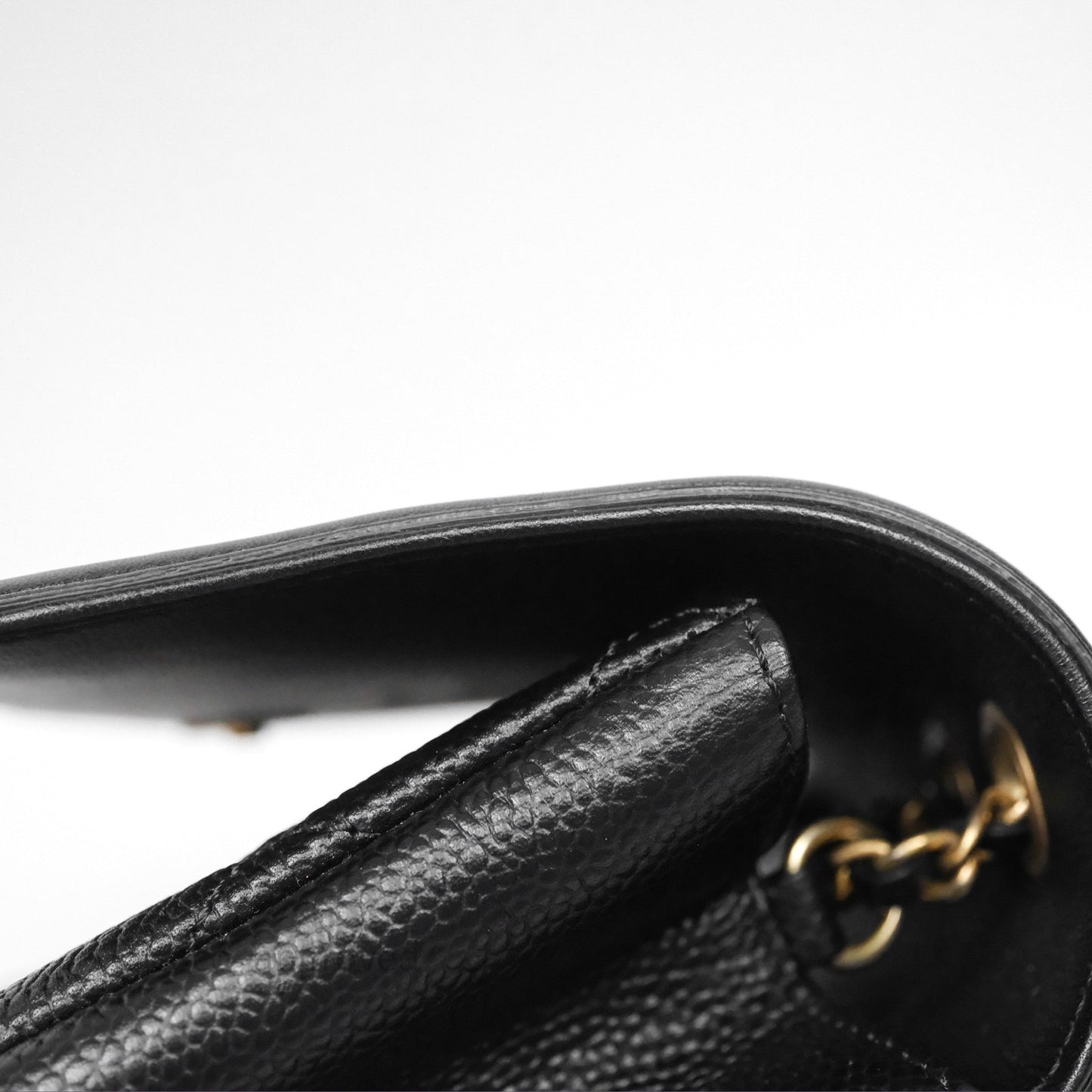 Chanel Small CC Filigree Flap Quilted Black Caviar Aged Gold Hardware