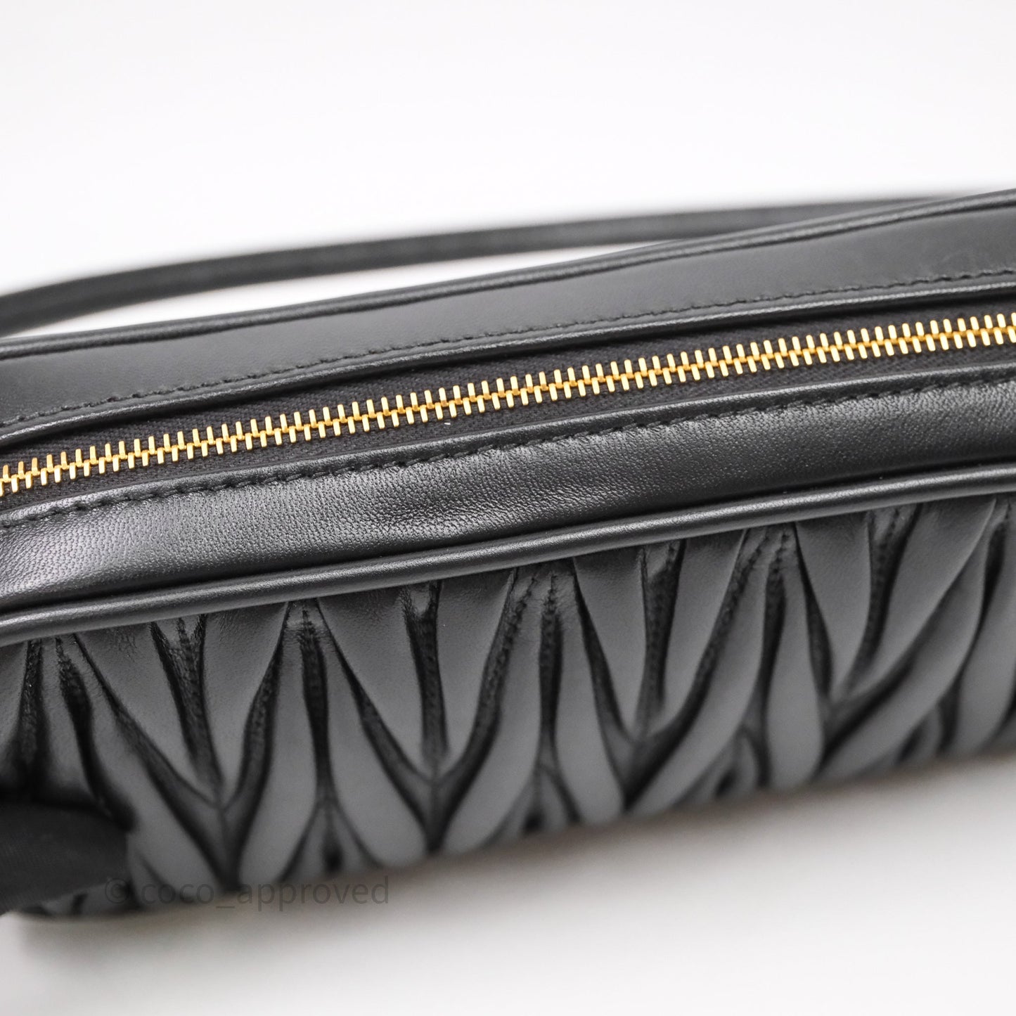 Miu Miu Matelassé Nappa Leather Shoulder Black Bag