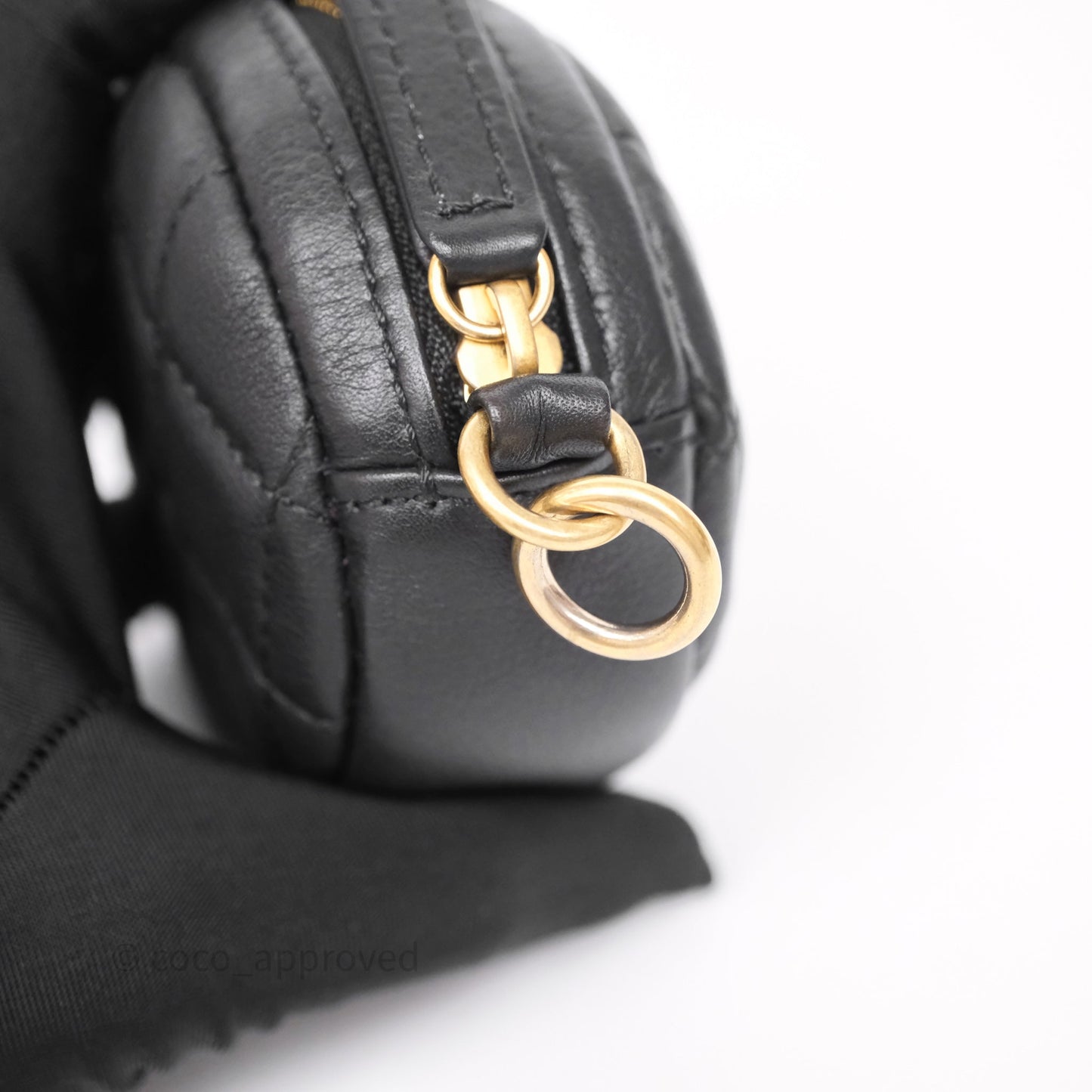 Chanel Quilted Flap Bag with Coin Purse Black Calfksin Aged Gold Hardware