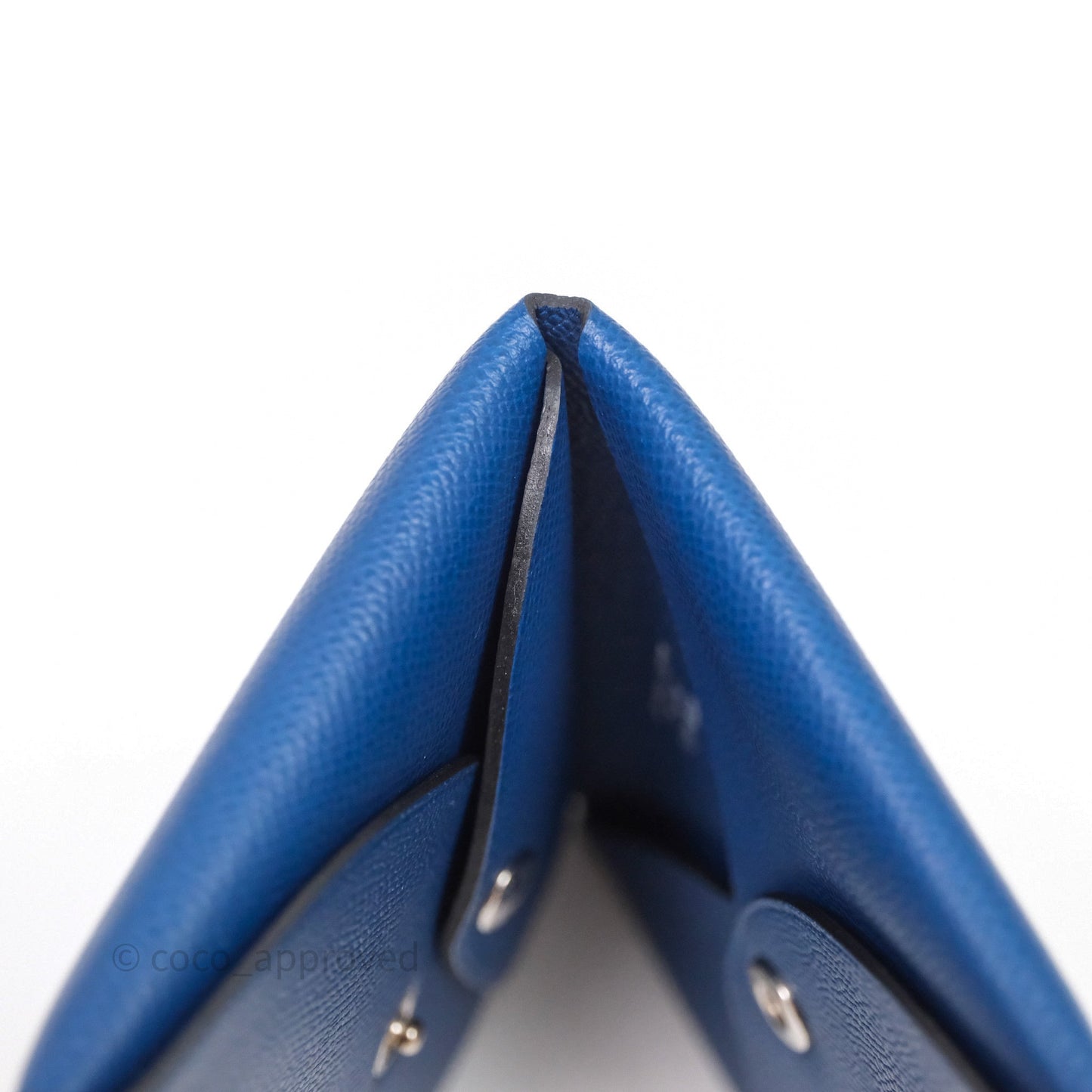 Hermès Calvi Card Holder Deep Blue Epsom