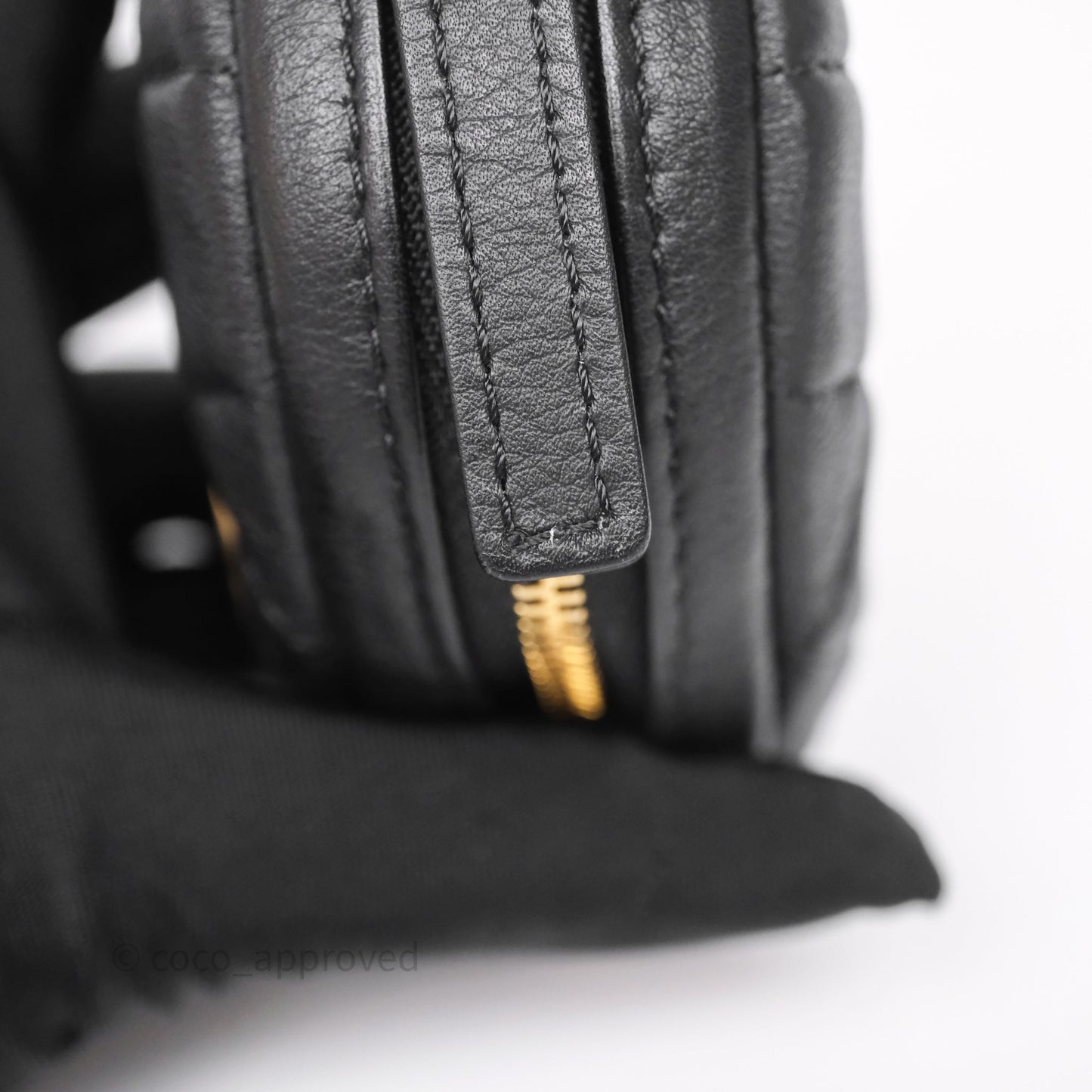 Chanel Quilted Flap Bag with Coin Purse Black Calfksin Aged Gold Hardware