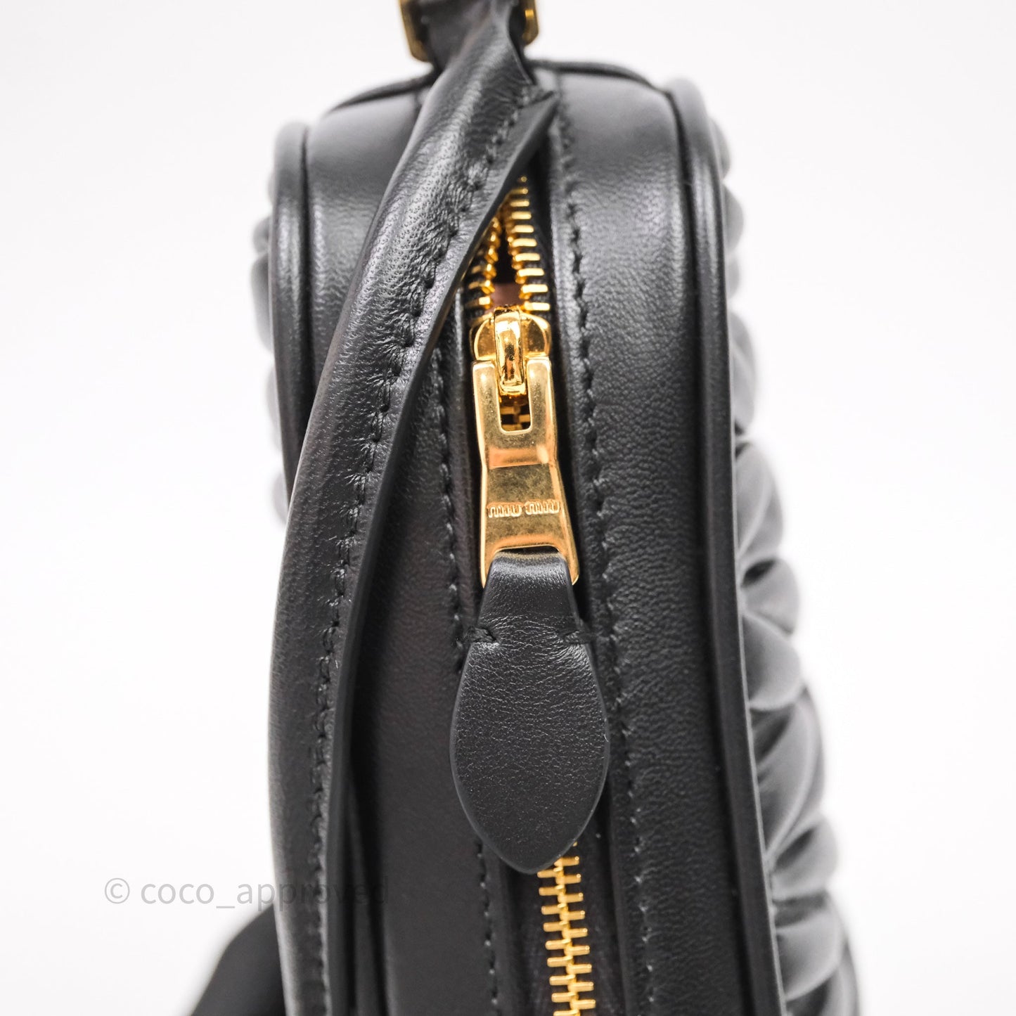 Miu Miu Matelassé Nappa Leather Shoulder Black Bag