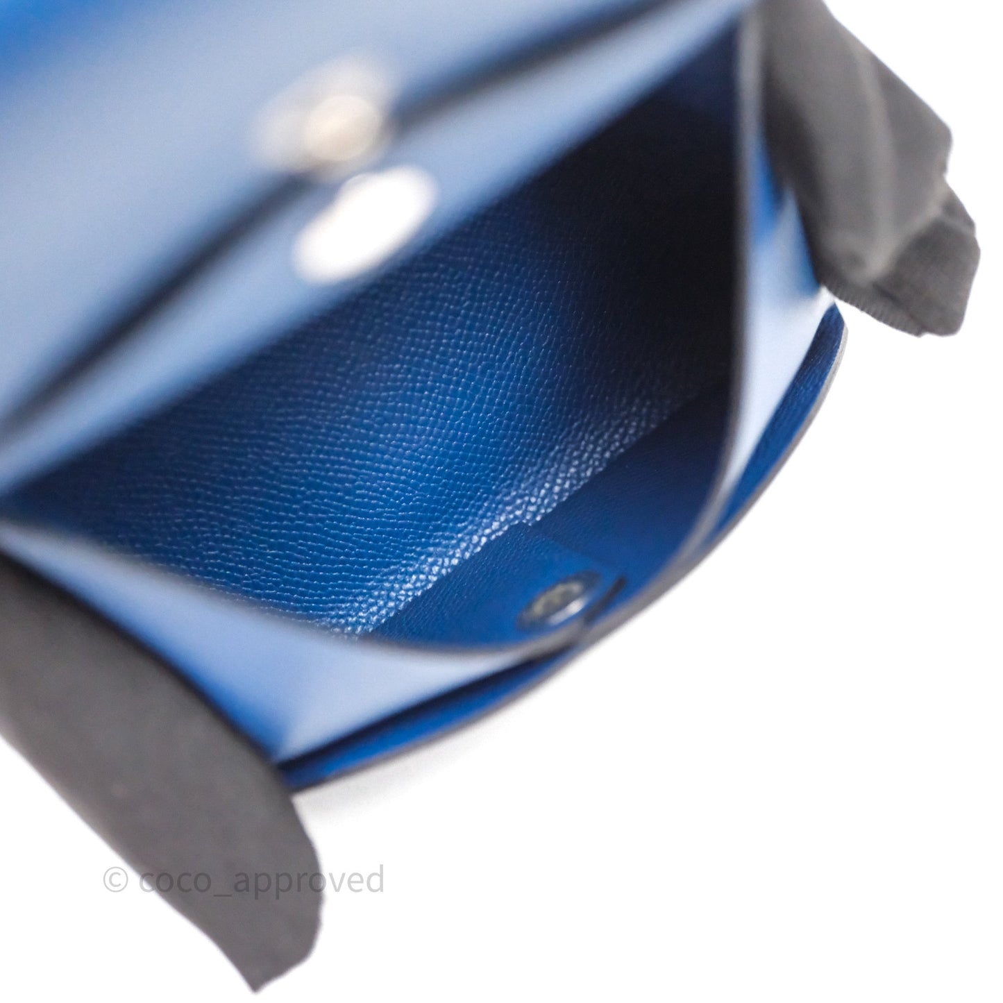 Hermès Calvi Card Holder Deep Blue Epsom