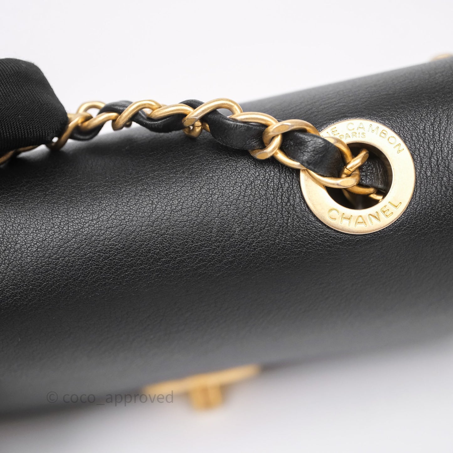 Chanel Quilted Flap Bag with Coin Purse Black Calfksin Aged Gold Hardware