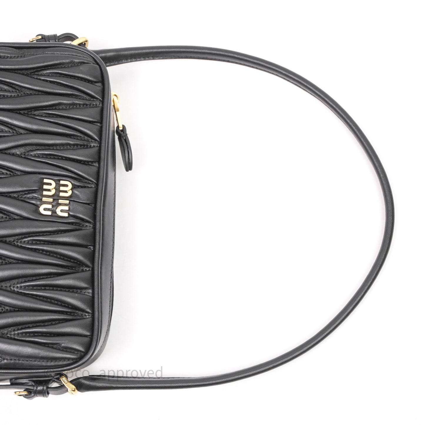 Miu Miu Matelassé Nappa Leather Shoulder Black Bag