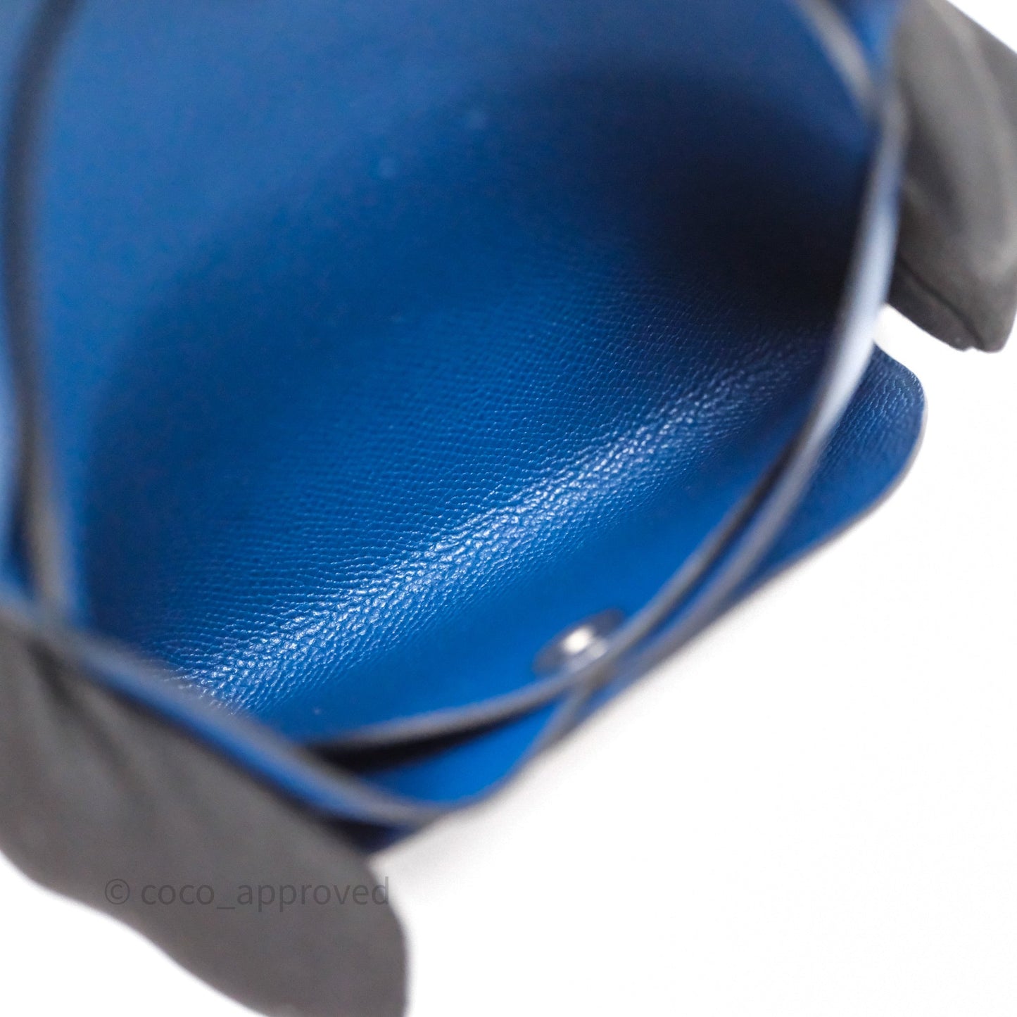 Hermès Calvi Card Holder Deep Blue Epsom