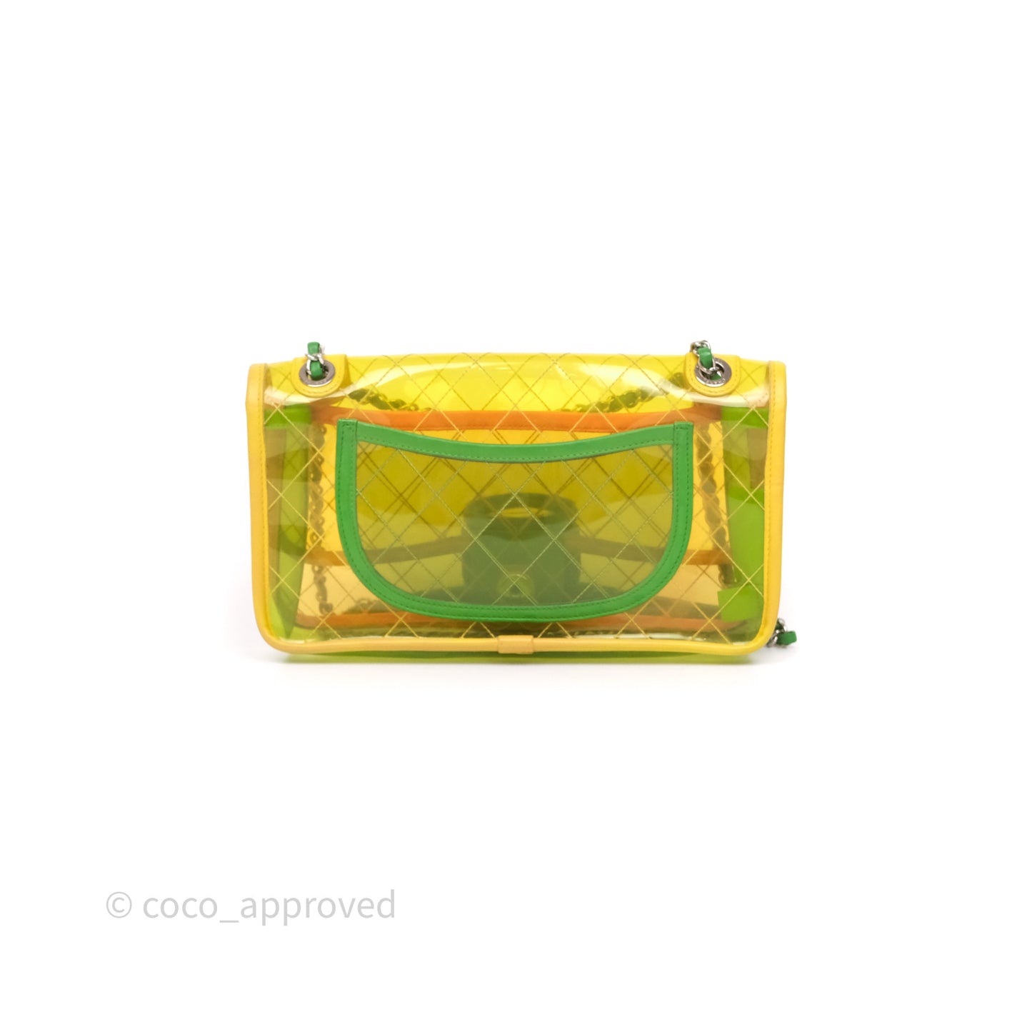 Chanel Coco Splash Flap Bag PVC Lambskin Pink/Yellow/Green Silver Hardware