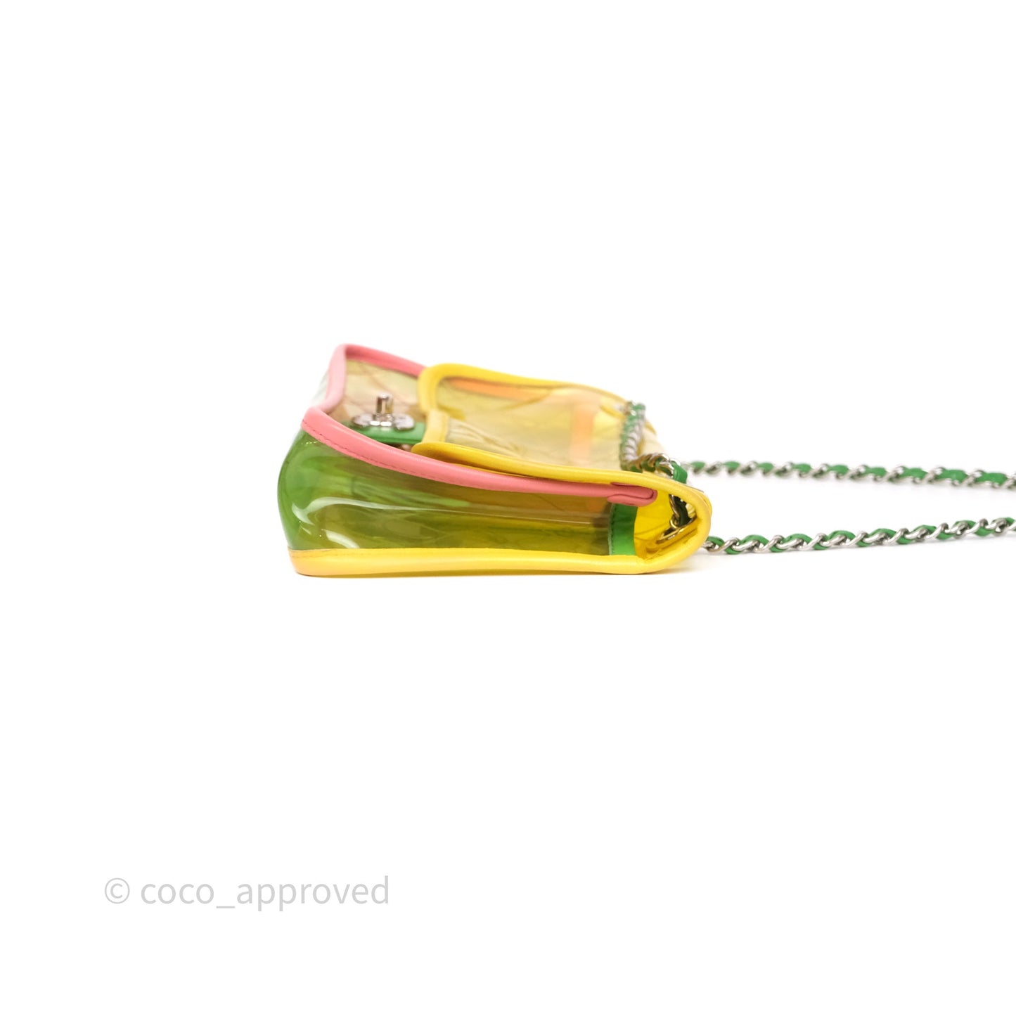 Chanel Coco Splash Flap Bag PVC Lambskin Pink/Yellow/Green Silver Hardware