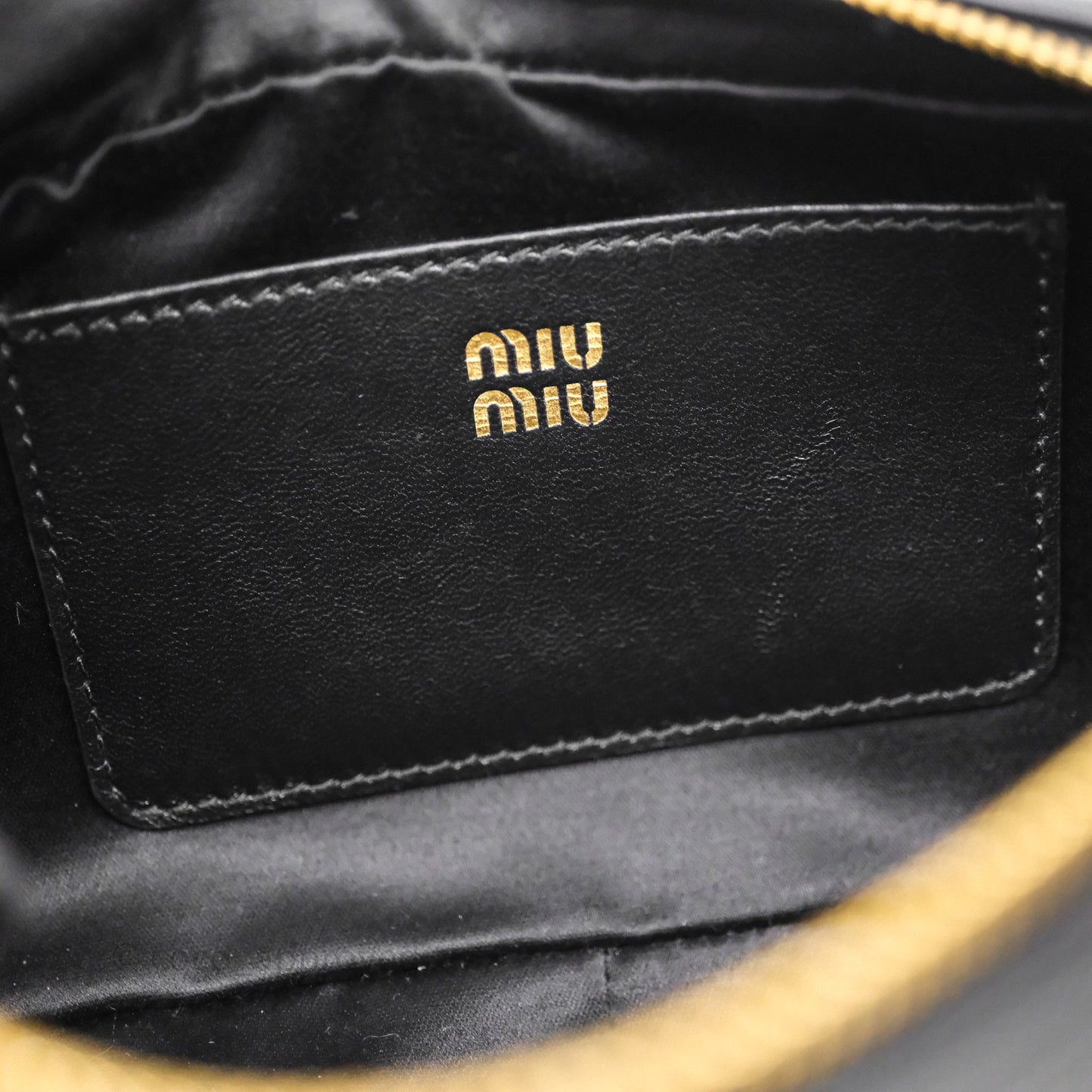 Miu Miu Matelassé Nappa Leather Shoulder Black Bag