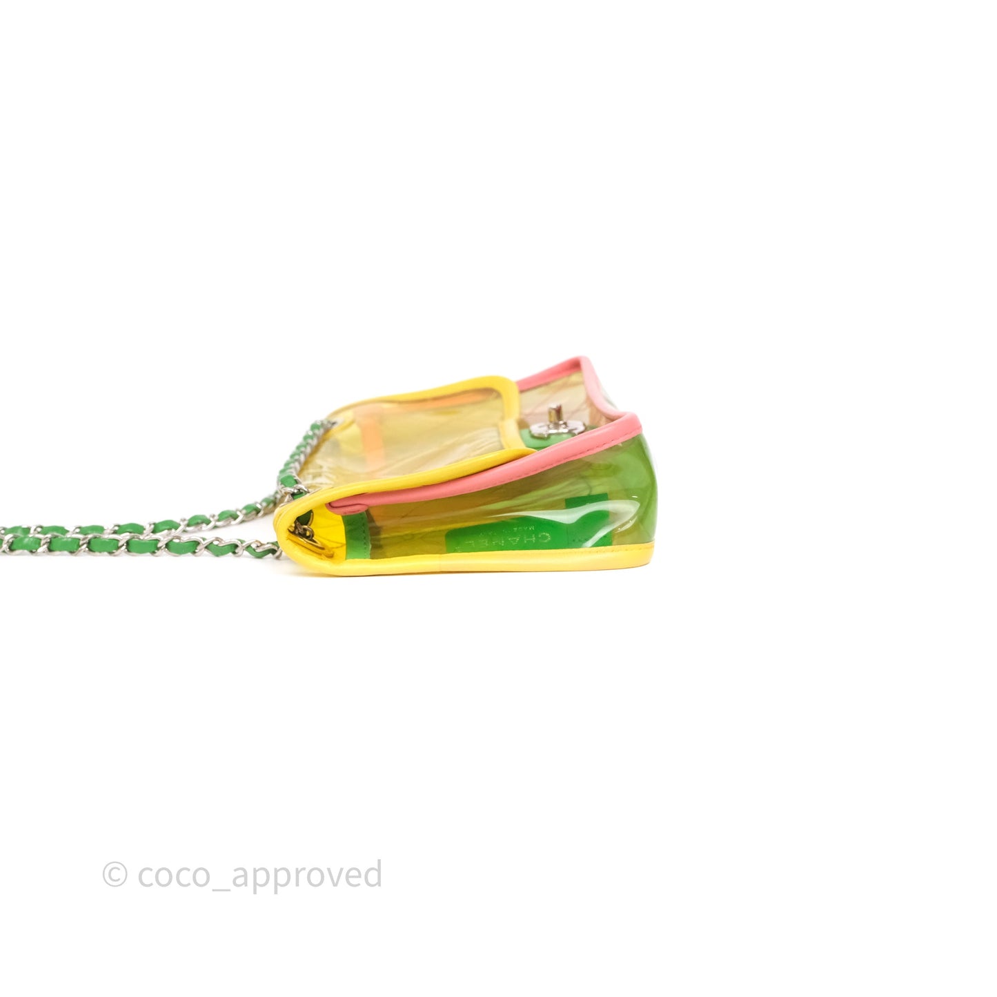 Chanel Coco Splash Flap Bag PVC Lambskin Pink/Yellow/Green Silver Hardware