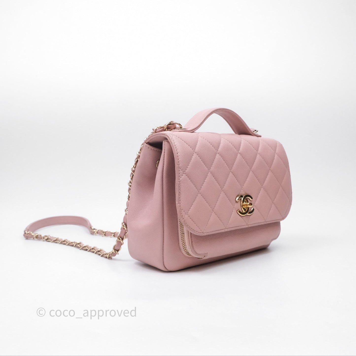 Chanel Quilted Medium Business Affinity Flap Pink Caviar Gold Hardware