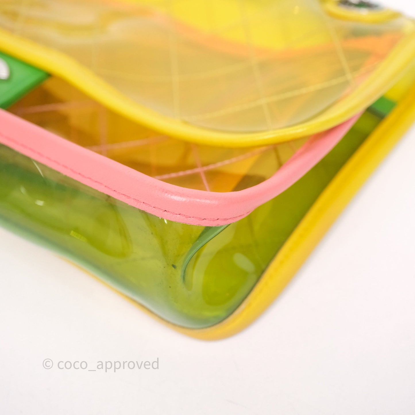 Chanel Coco Splash Flap Bag PVC Lambskin Pink/Yellow/Green Silver Hardware