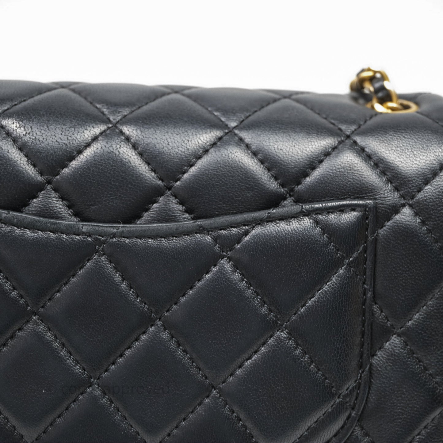 Chanel Mini Rectangular Pearl Crush Quilted Black Lambskin Aged Gold Hardware