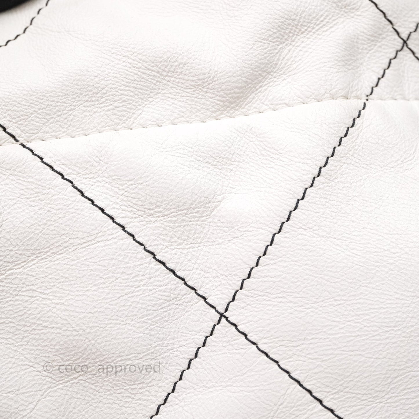 Chanel 22 Small White Crumpled Calfskin Aged Silver Hardware
