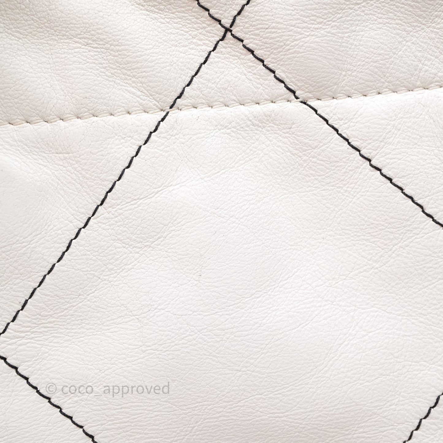 Chanel 22 Small White Crumpled Calfskin Aged Silver Hardware