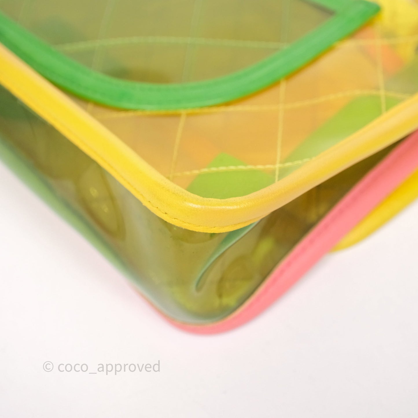 Chanel Coco Splash Flap Bag PVC Lambskin Pink/Yellow/Green Silver Hardware