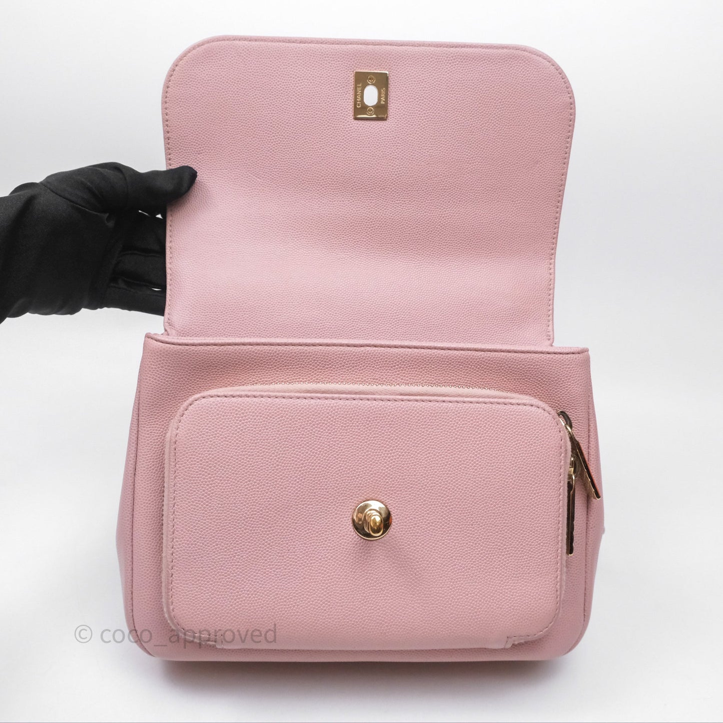 Chanel Quilted Medium Business Affinity Flap Pink Caviar Gold Hardware