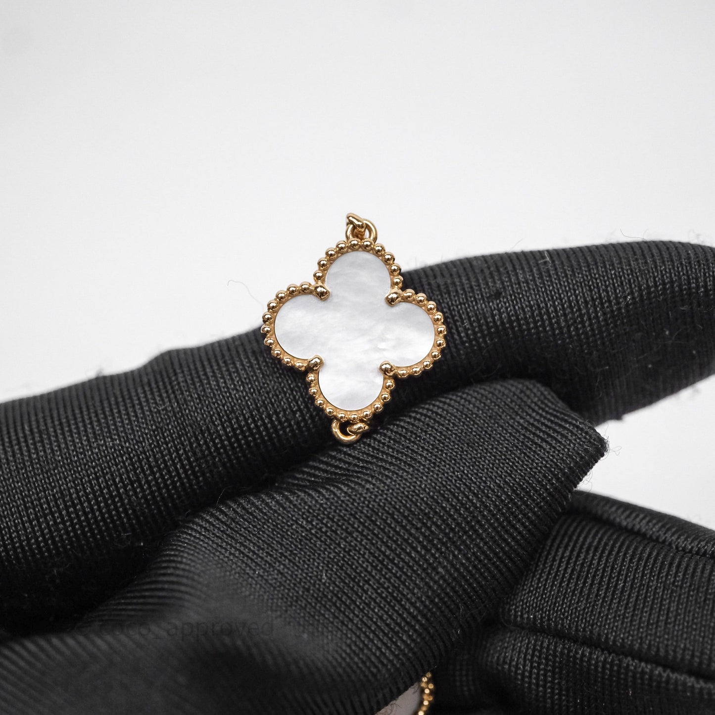 Van Cleef & Arpels Vintage Alhambra 5 Motifs White Yellow Gold Bracelet