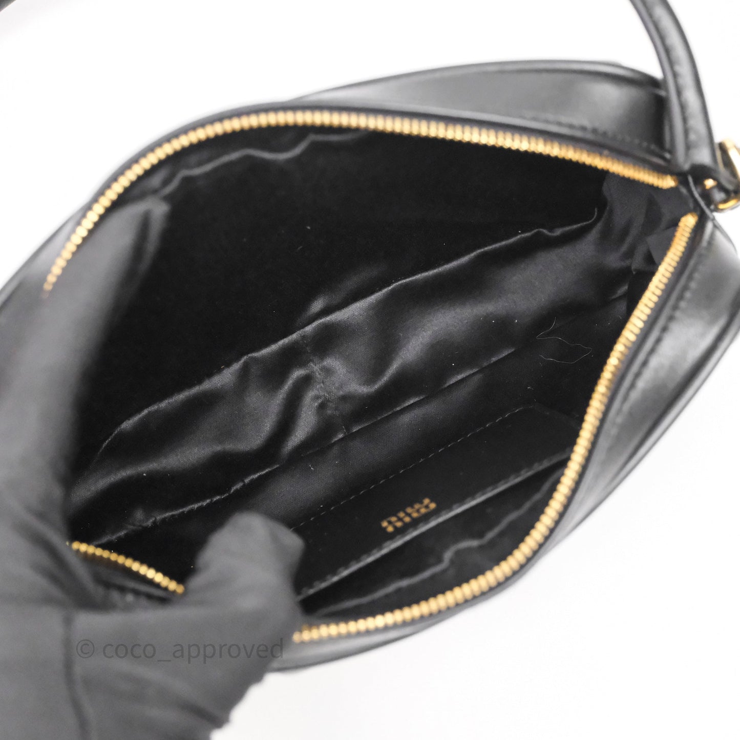 Miu Miu Matelassé Nappa Leather Shoulder Black Bag