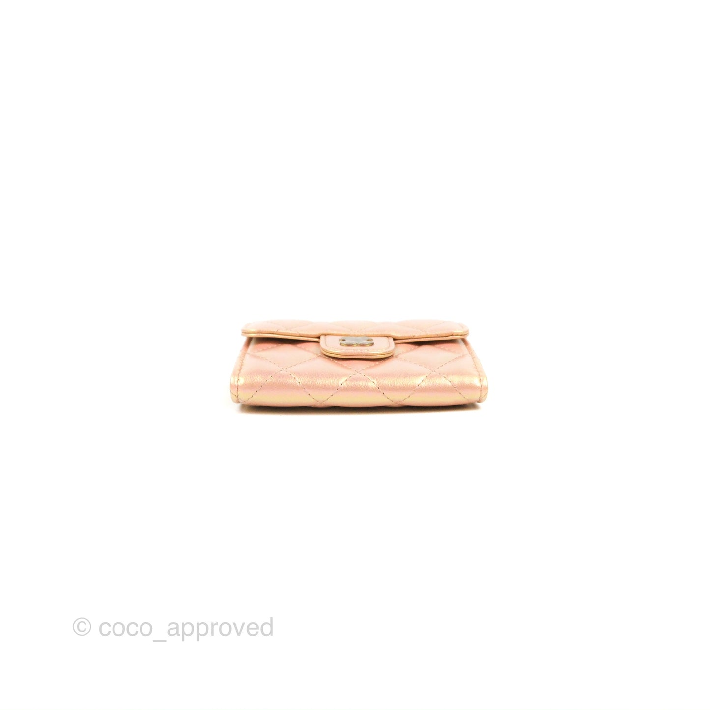 Chanel Classic Flap Coin Purse Iridescent Pink Lambskin Silver Hardware