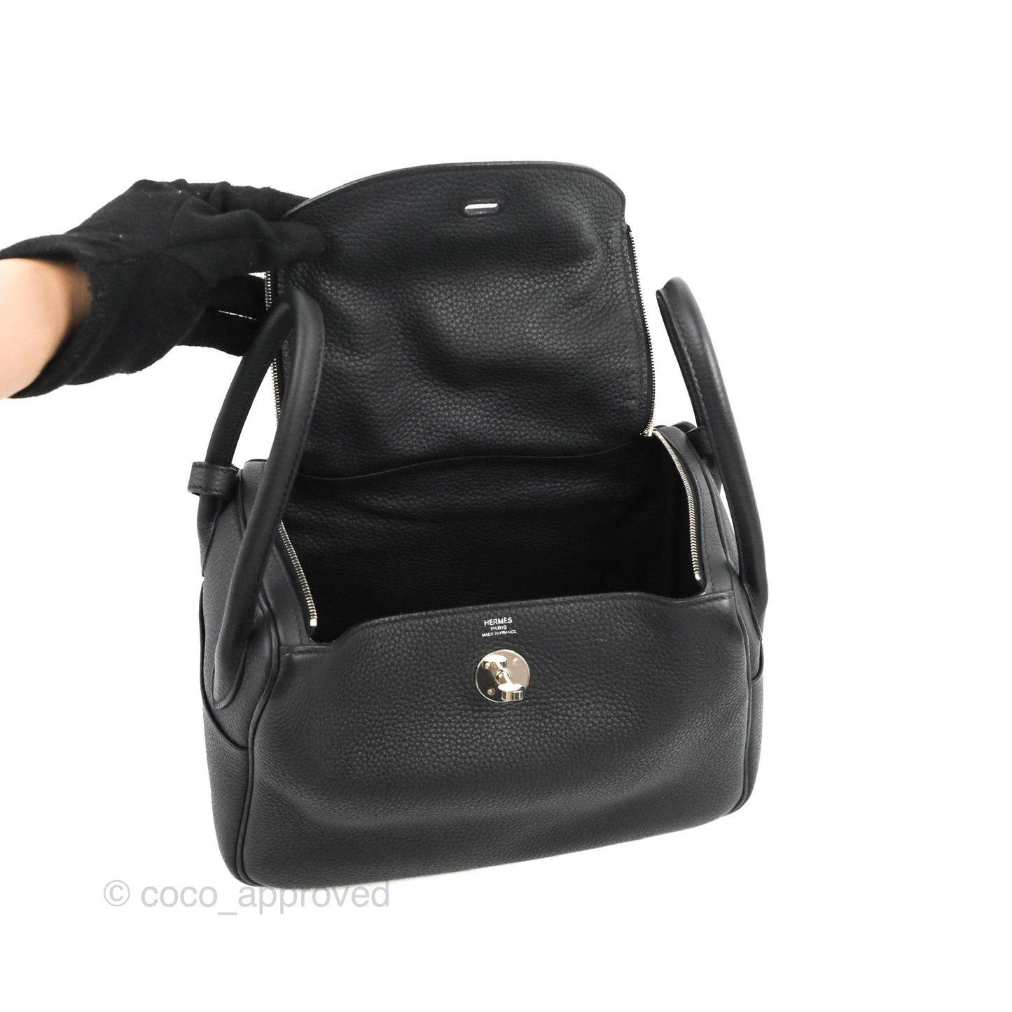 Hermès Lindy 26 Black Taurillon Clemence Palladium Hardware