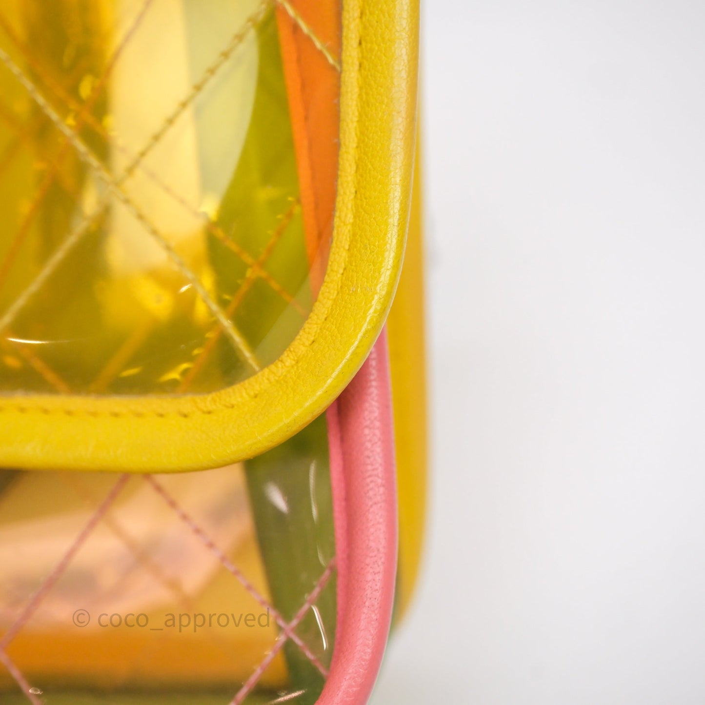 Chanel Coco Splash Flap Bag PVC Lambskin Pink/Yellow/Green Silver Hardware