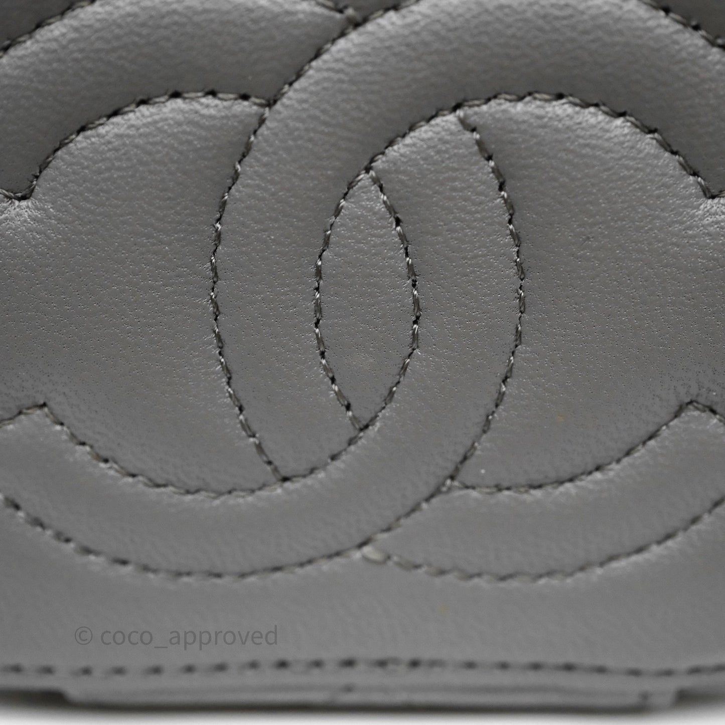 Chanel Mini Top Handle Vanity With Chain Grey Lambskin Gold Hardware
