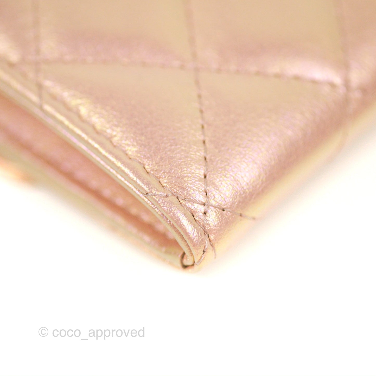 Chanel Classic Flap Coin Purse Iridescent Pink Lambskin Silver Hardware